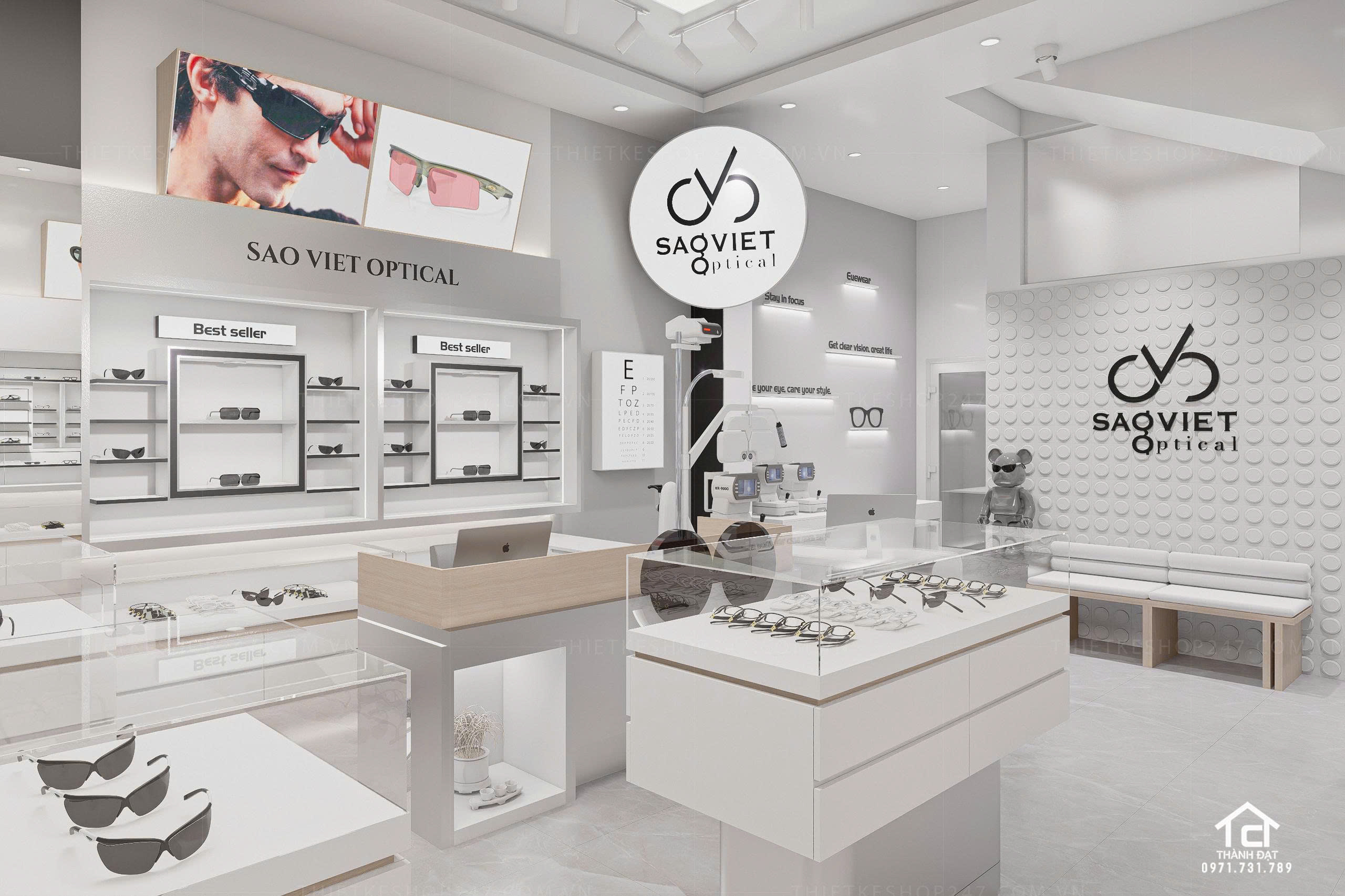 thiết kế shop mắt kính đẹp bắt mắt