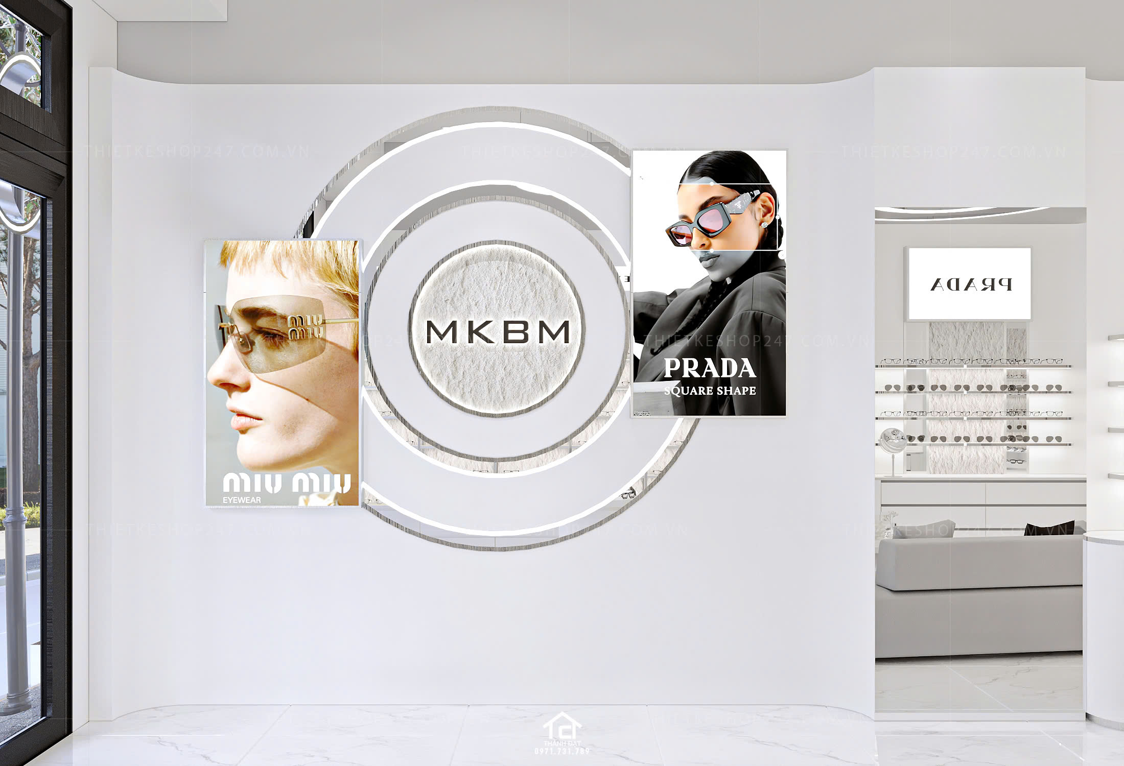 thiết kế shop mắt kính đẹp bắt mắt