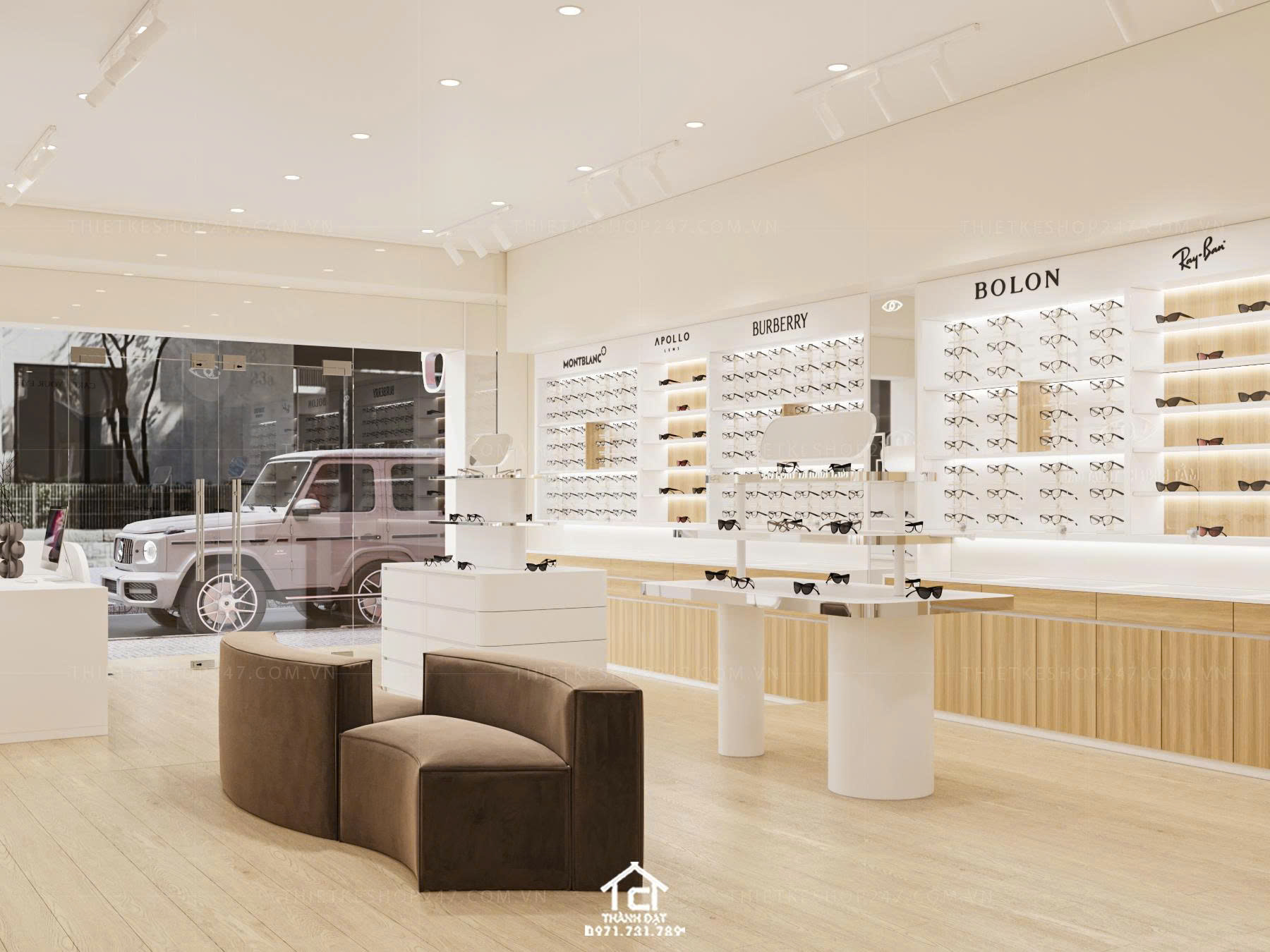 thiết kế shop mắt kính đẹp bắt mắt