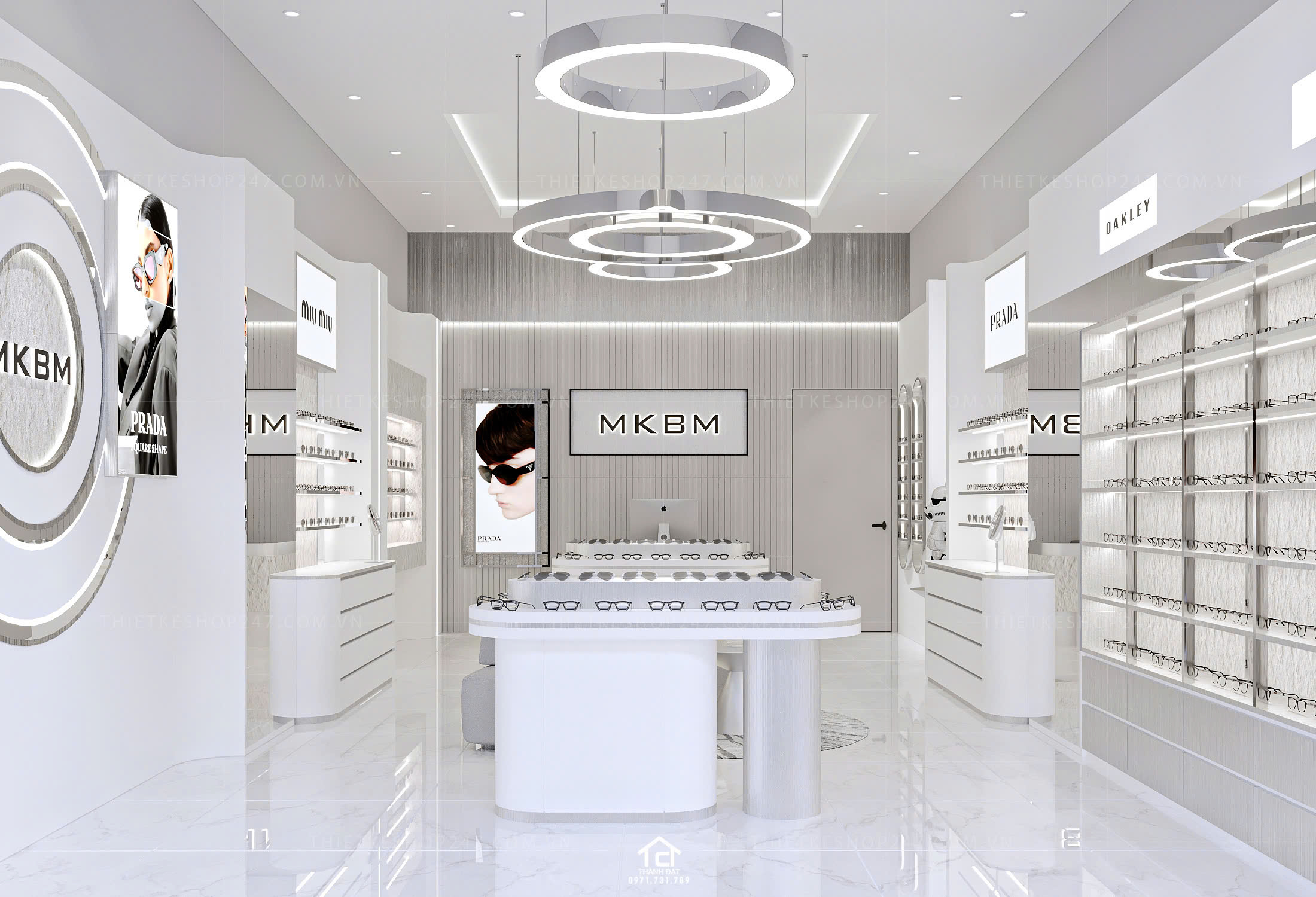 thiết kế shop mắt kính đẹp hiện đại