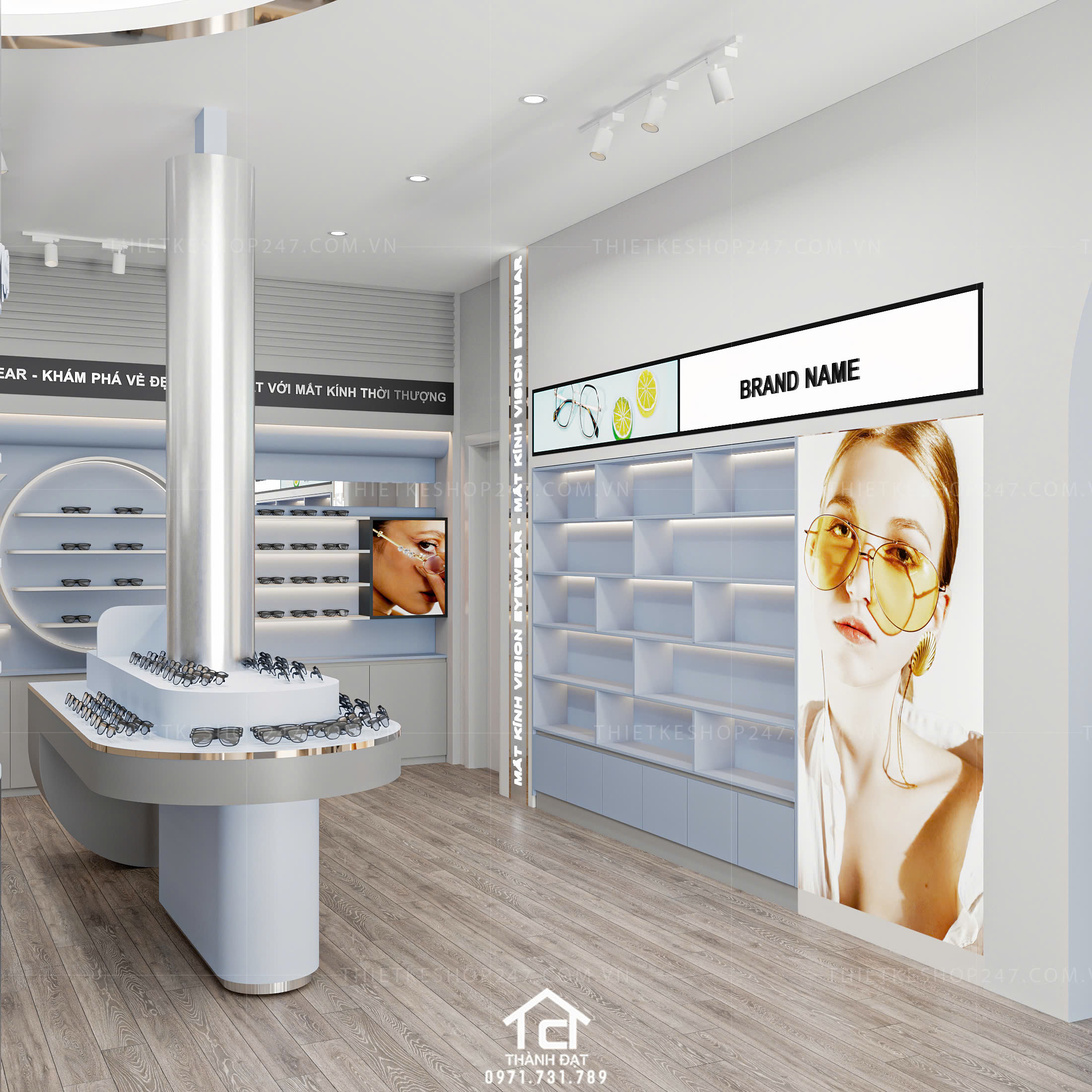 thiết kế shop mắt kính đẹp lôi cuốn