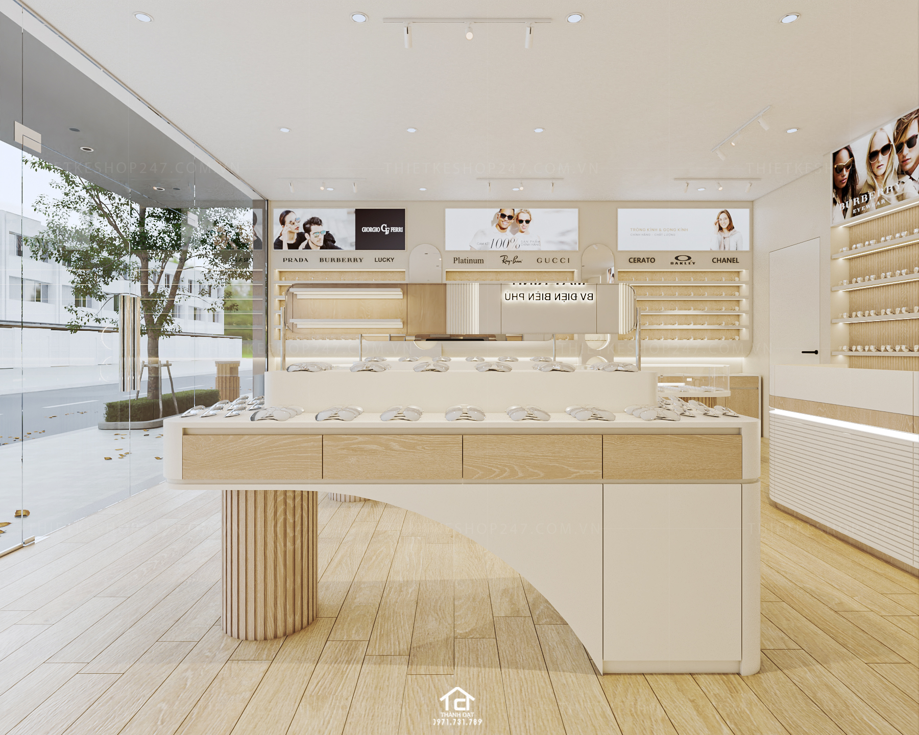 thiết kế shop mắt kính đẹp lôi cuốn