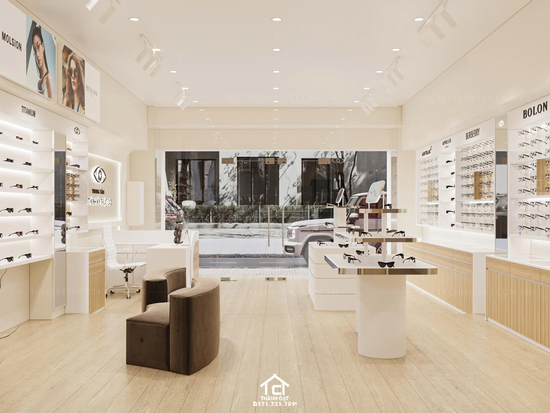 thiết kế shop mắt kính đẹp lôi cuốn