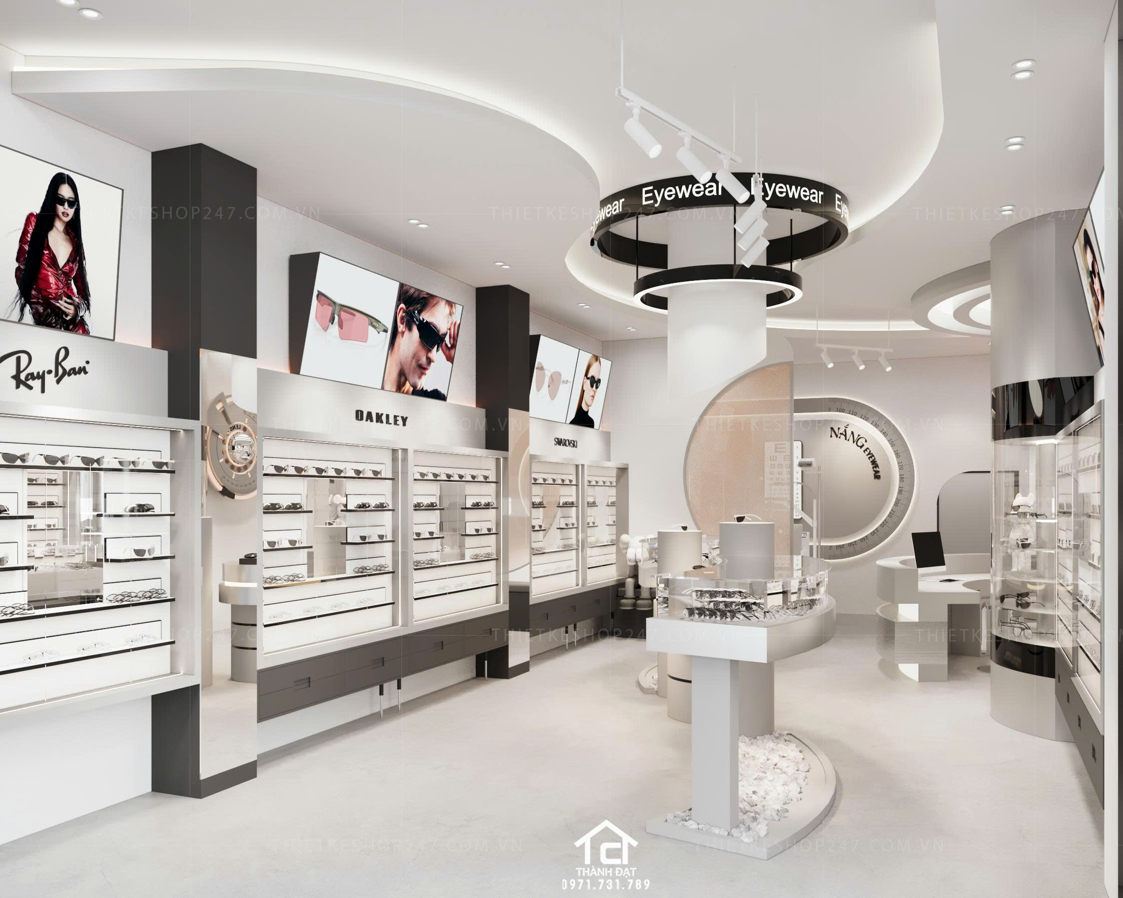 thiết kế shop mắt kính đẹp lung linh