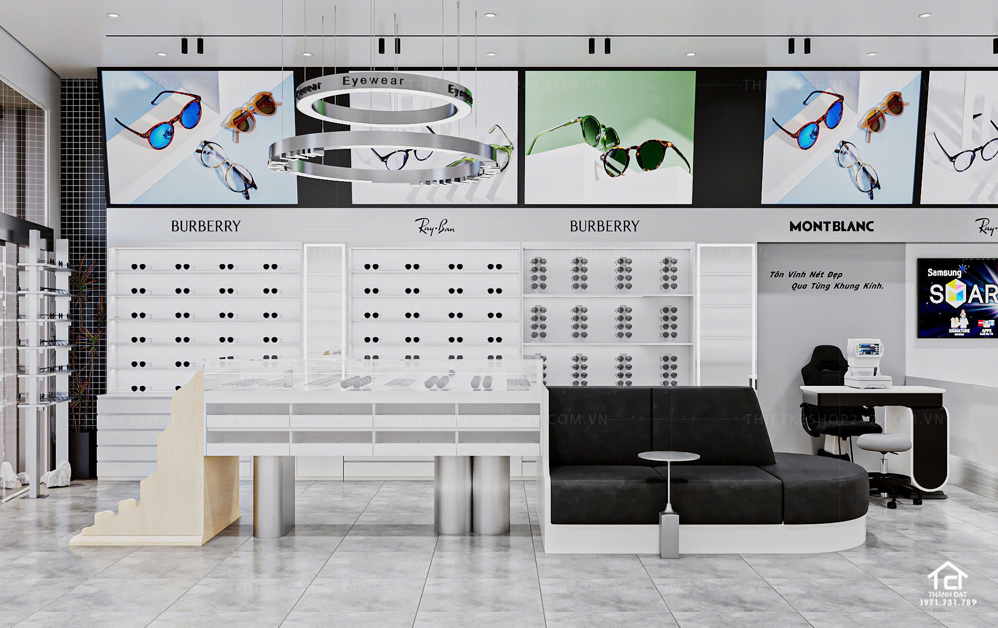 thiết kế shop mắt kính đẹp lung linh