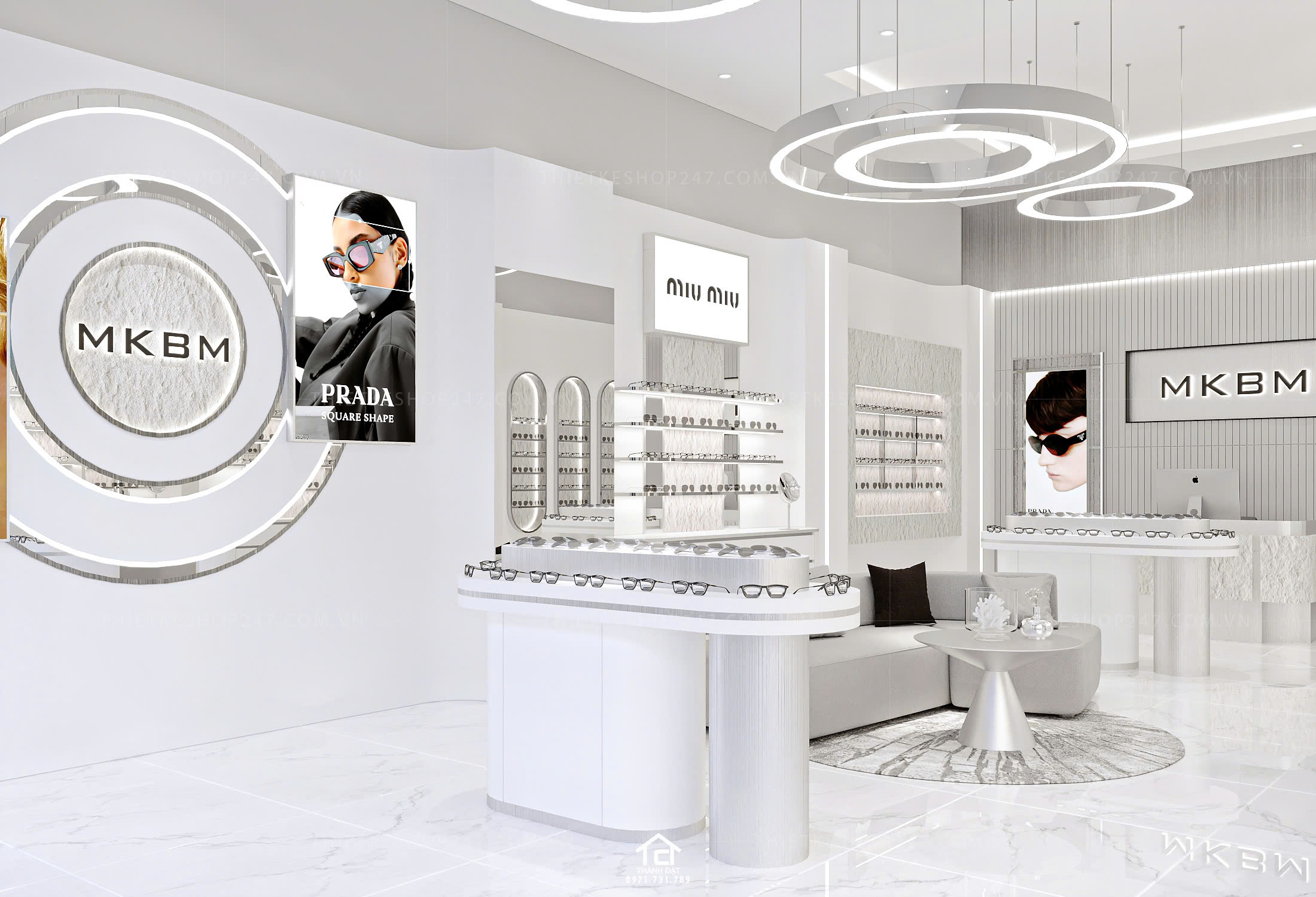 thiết kế shop mắt kính đẹp lung linh