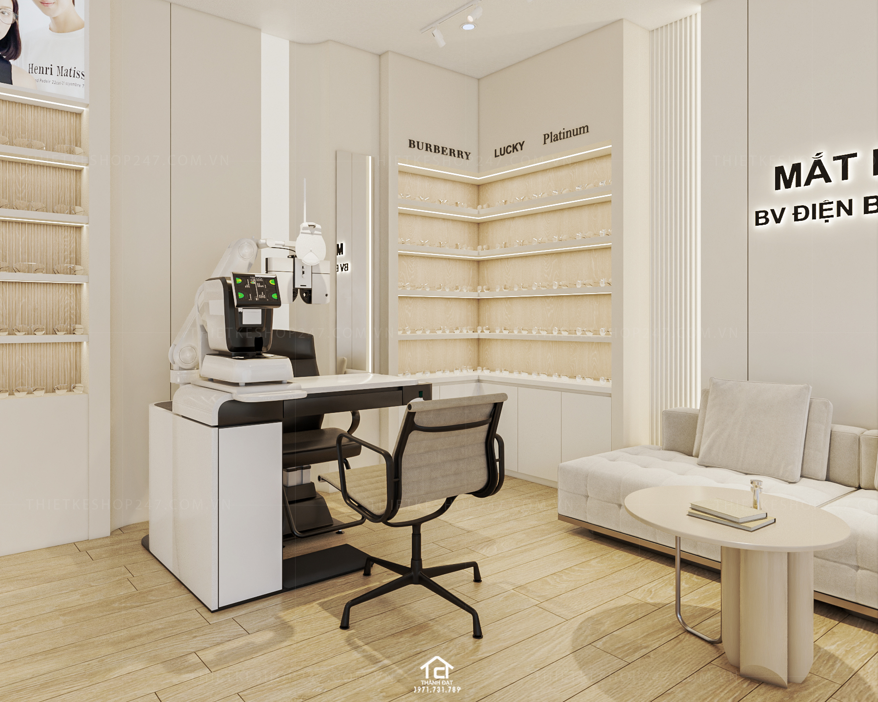 thiết kế shop mắt kính đẹp nổi bật