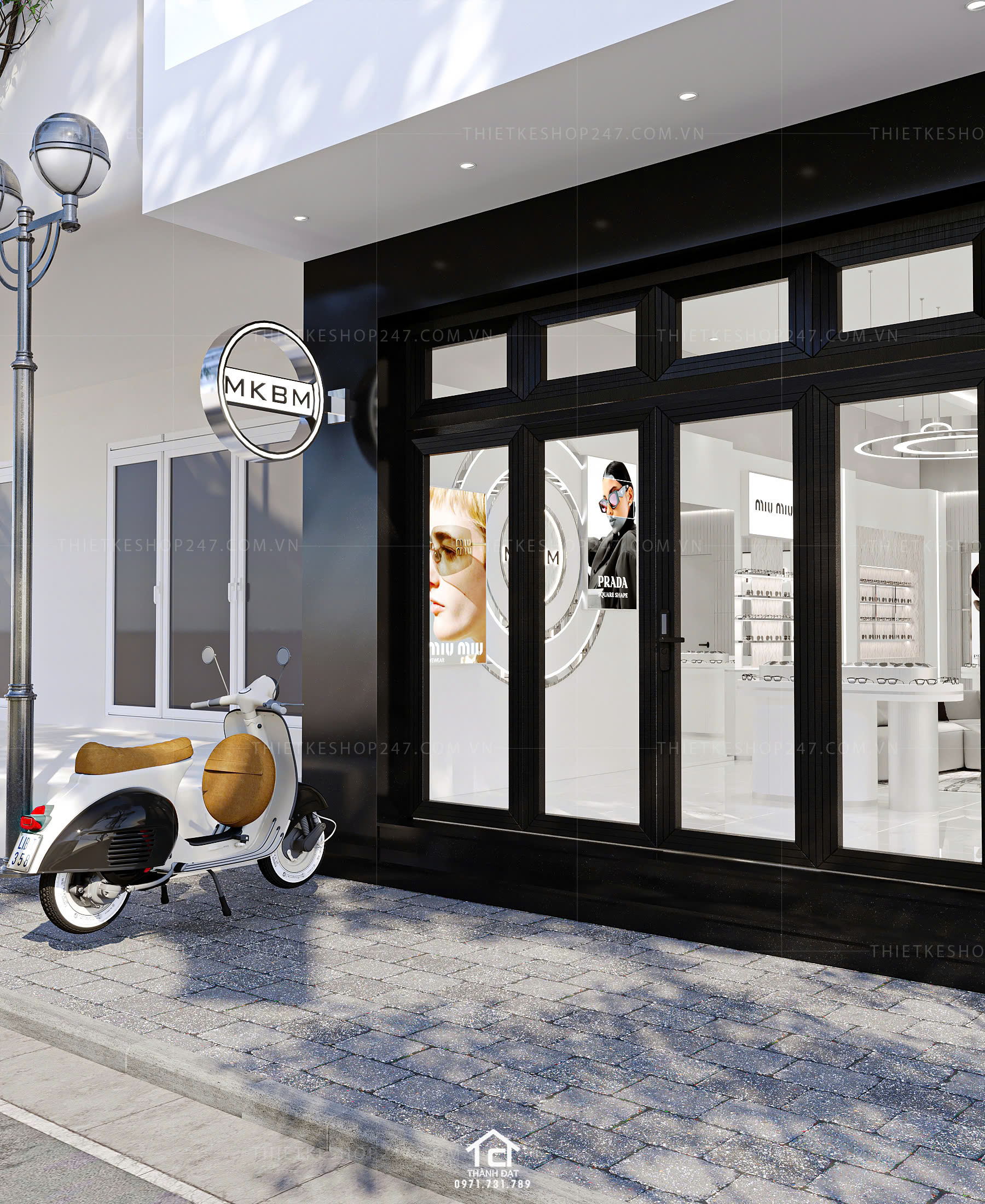 thiết kế shop mắt kính đẹp sang trọng