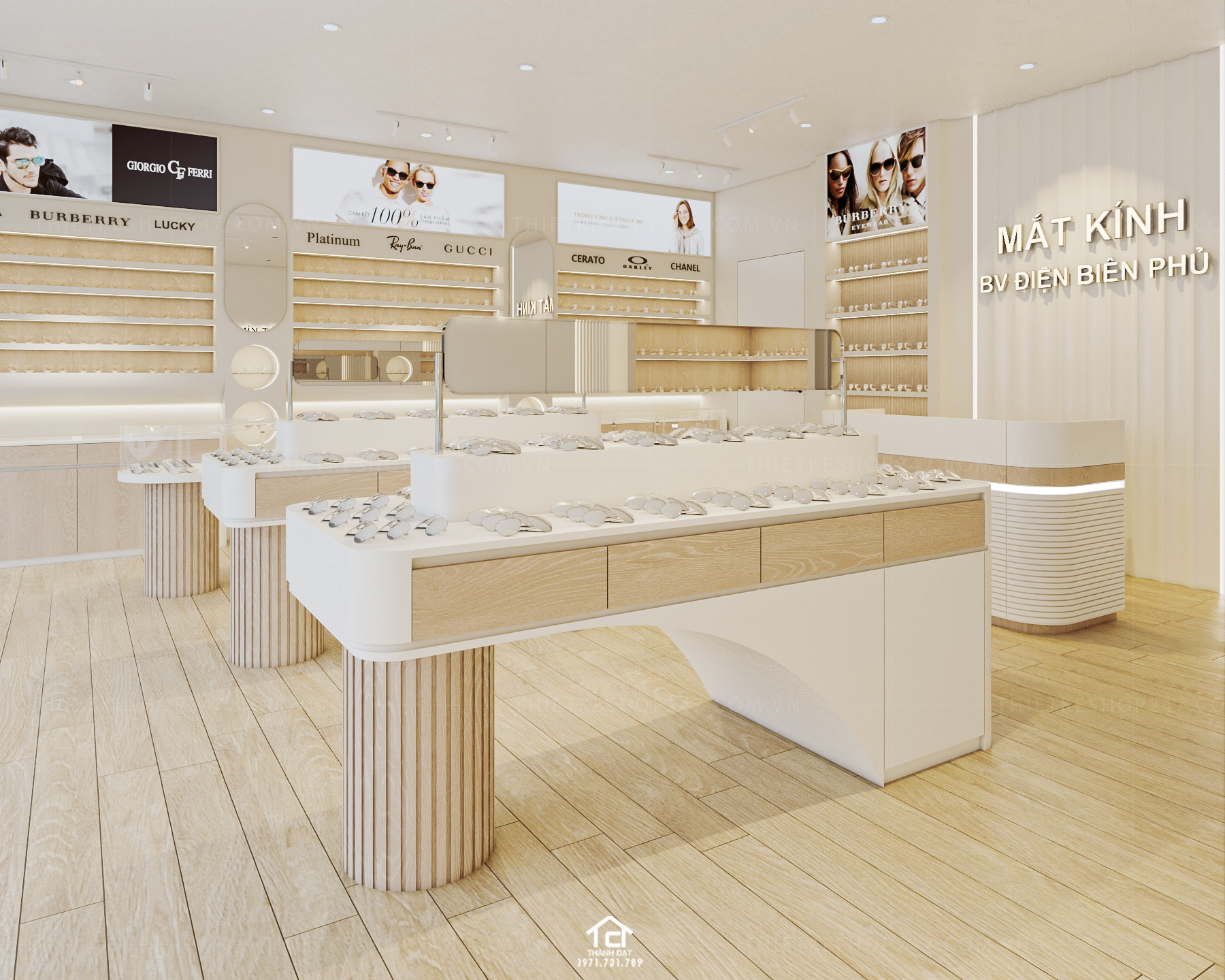 thiết kế shop mắt kính đẹp sinh động