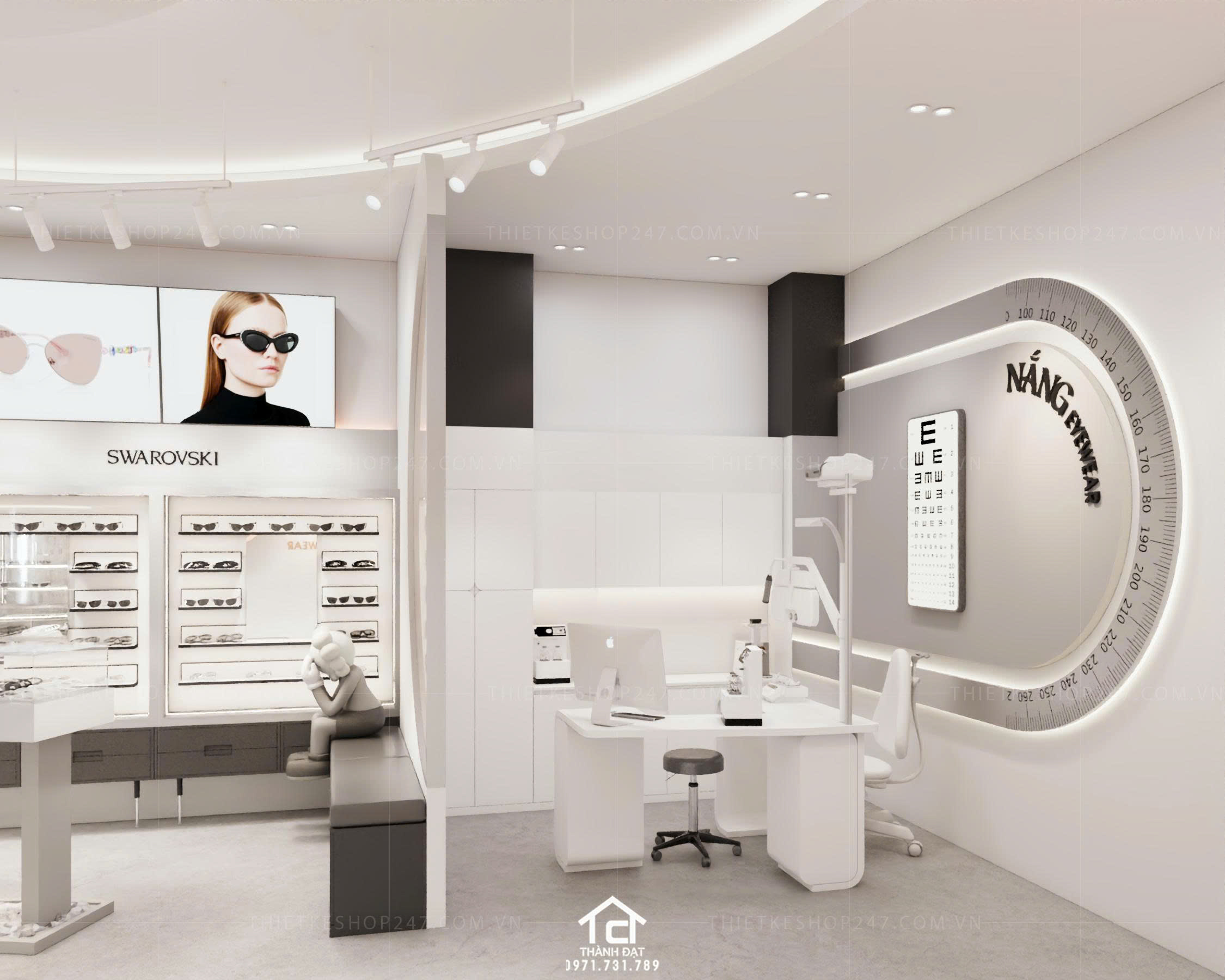thiết kế shop mắt kính đẹp sinh động