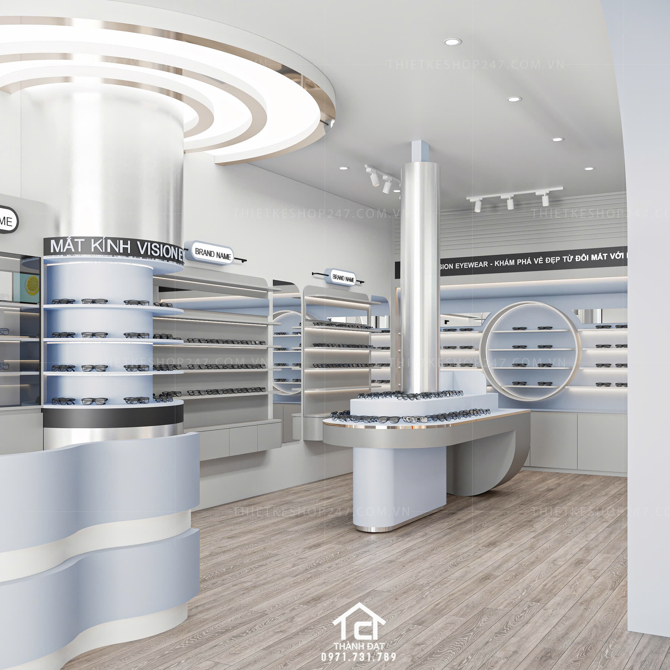 thiết kế shop mắt kính đẹp thu hút