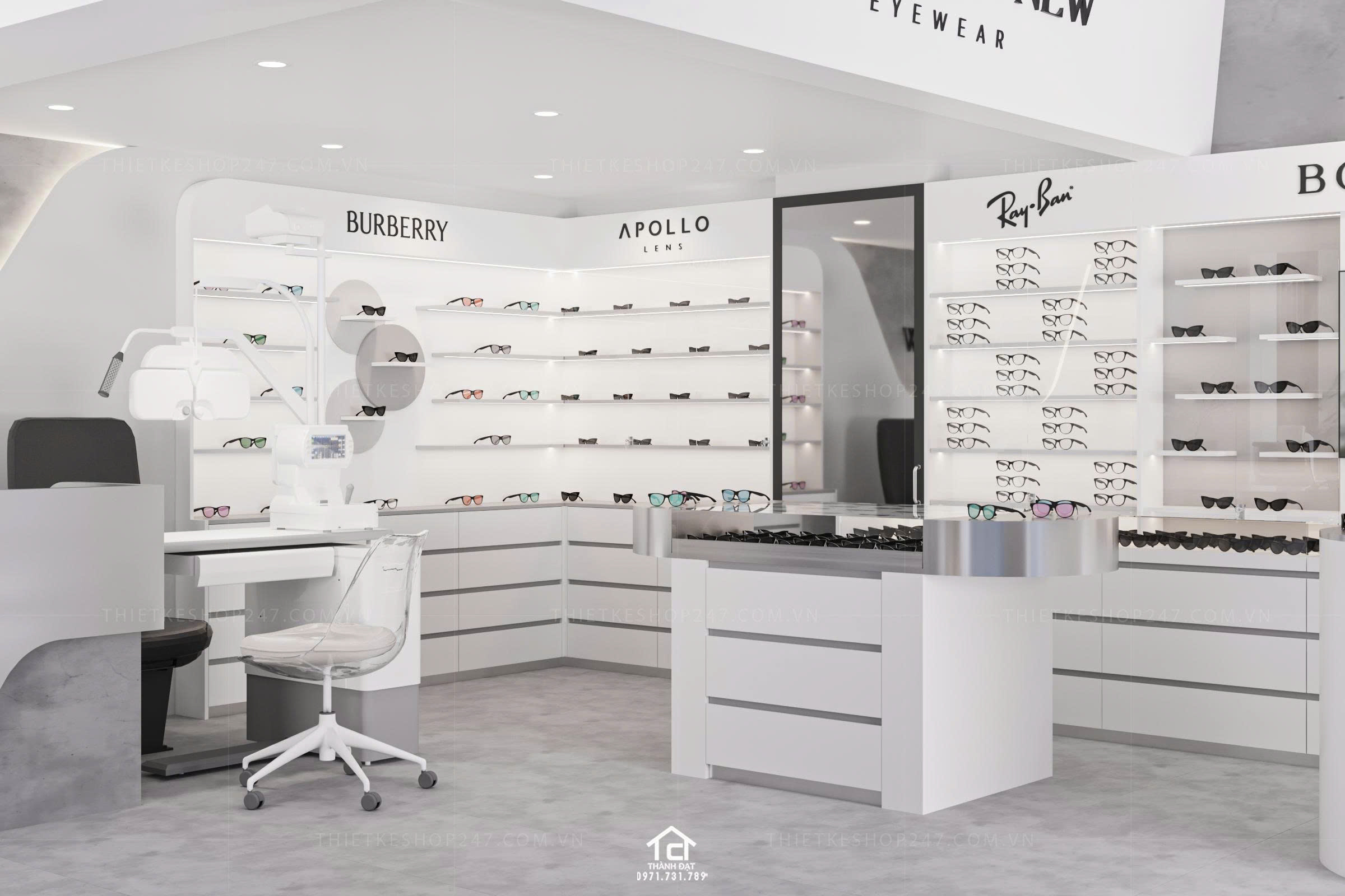 thiết kế shop mắt kính đẹp thu hút
