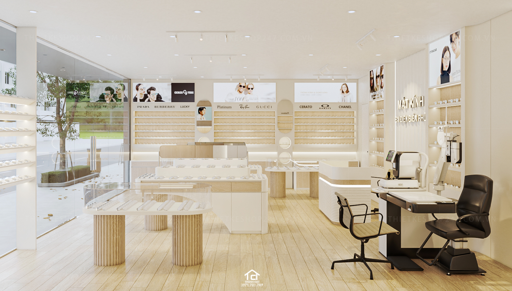 thiết kế shop mắt kính đẹp thu hút