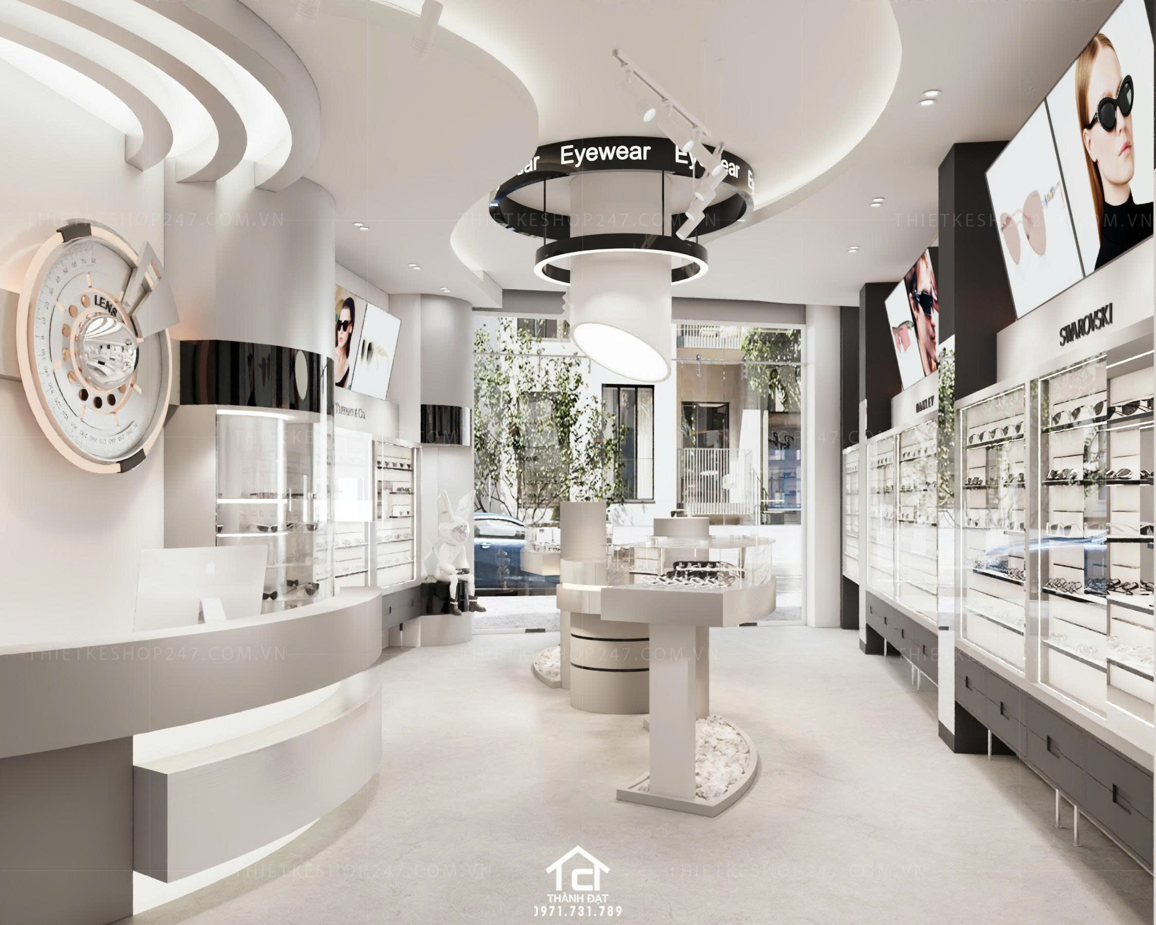 thiết kế shop mắt kính đẹp thu hút
