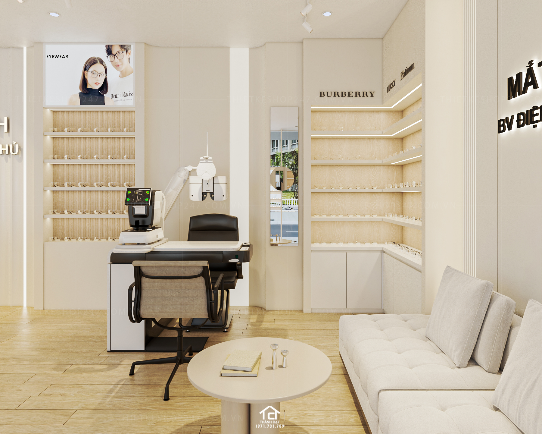 thiết kế shop mắt kính đẹp tinh tế