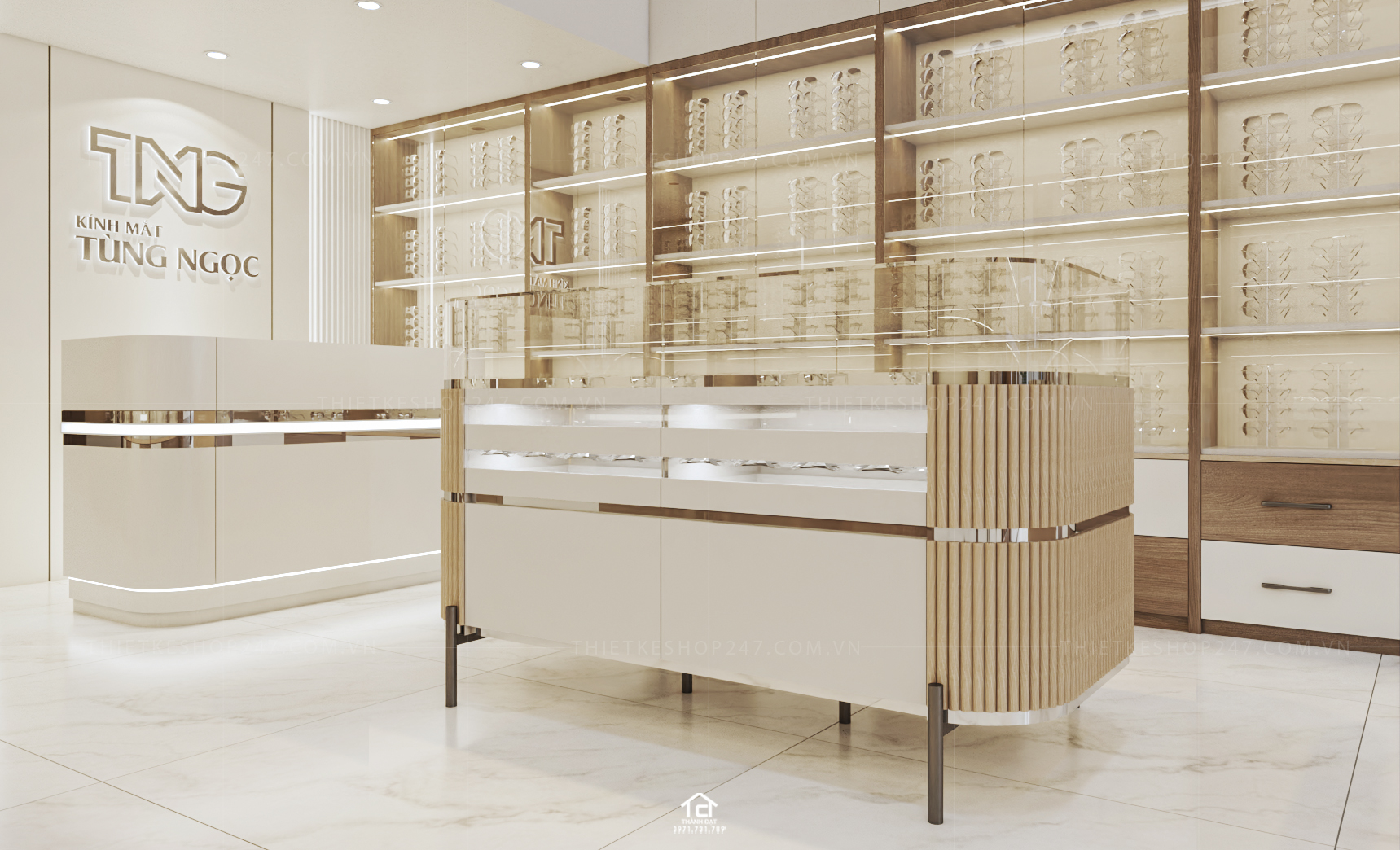 thiết kế shop mắt kính đẹp tinh tế