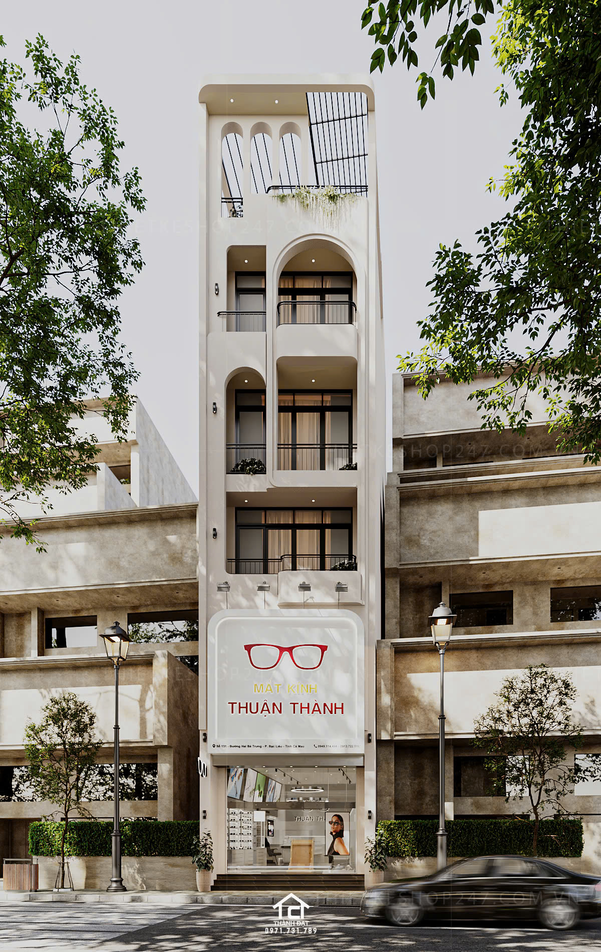 thiết kế shop mắt kính đẹp tinh tế