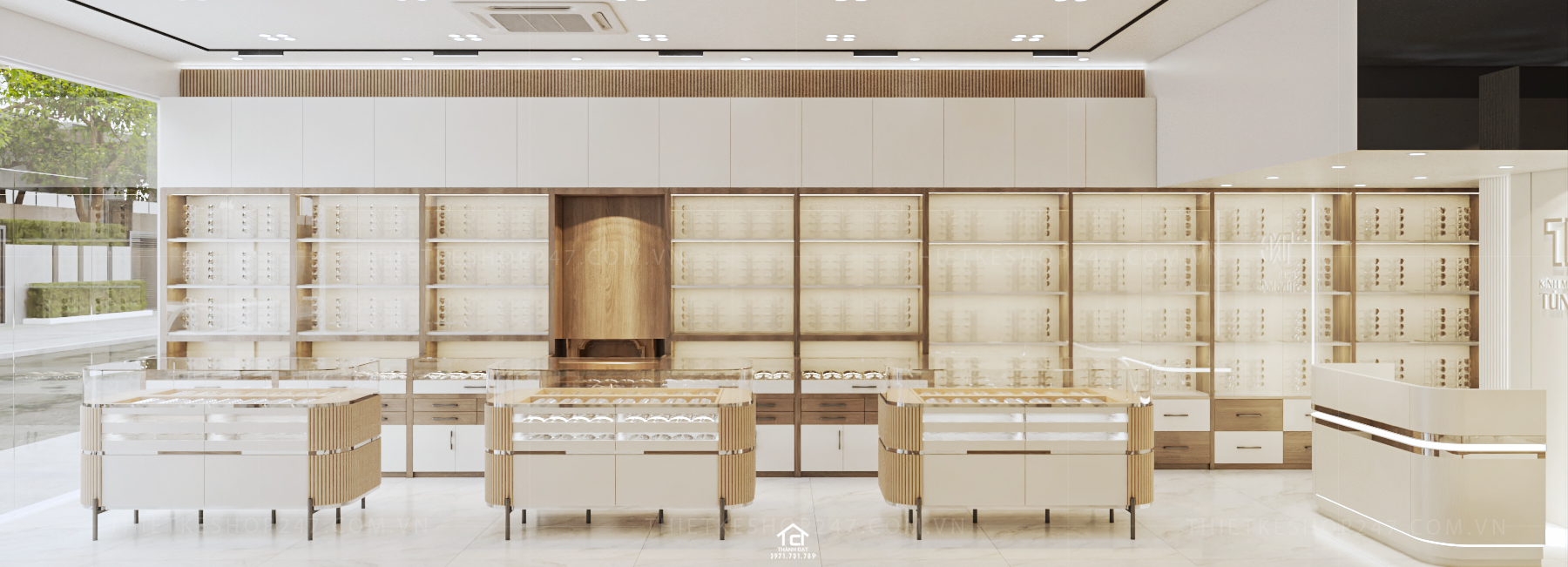 thiết kế shop mắt kính đẹp trẻ trung