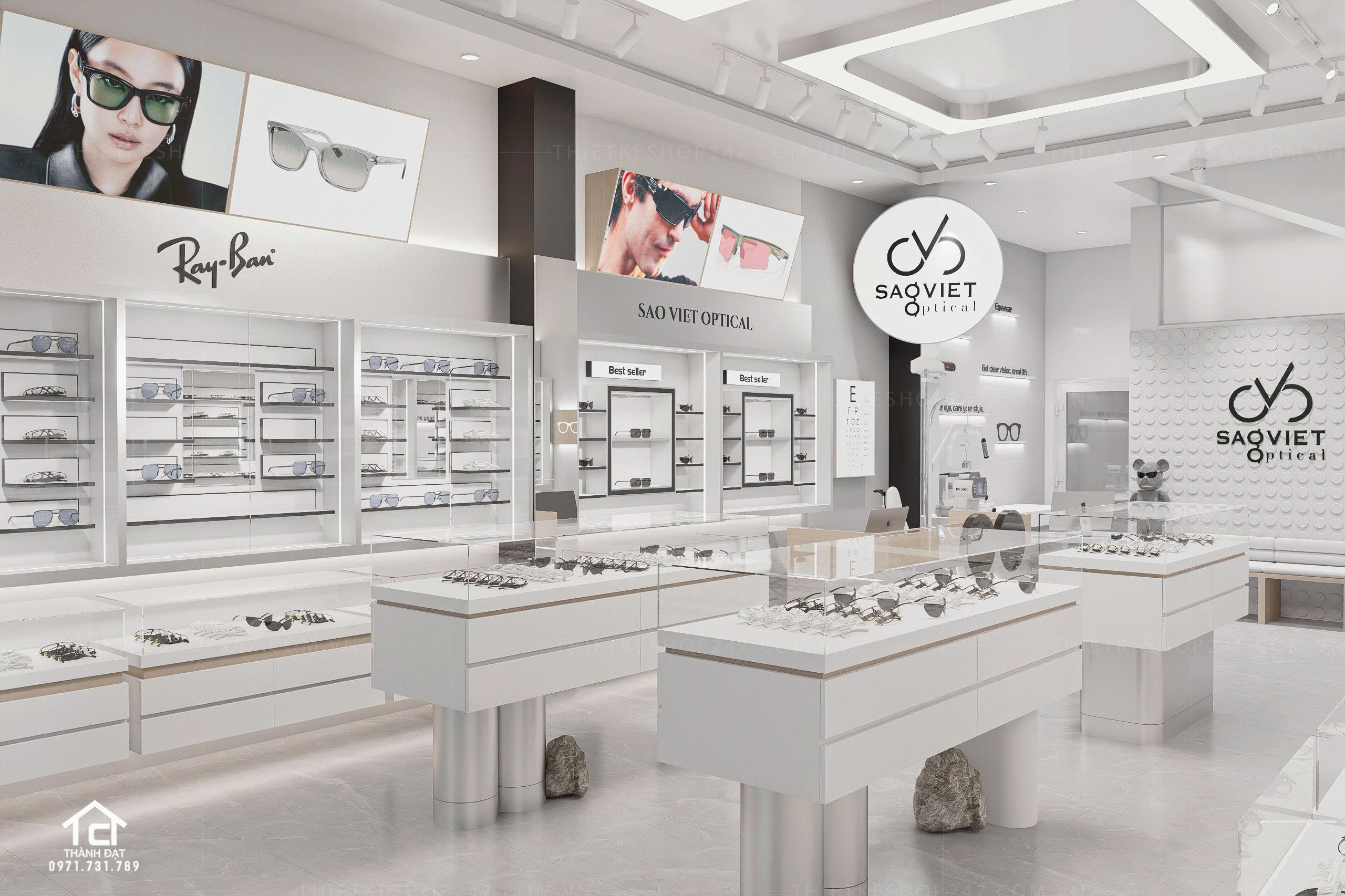 thiết kế shop mắt kính đẹp trẻ trung