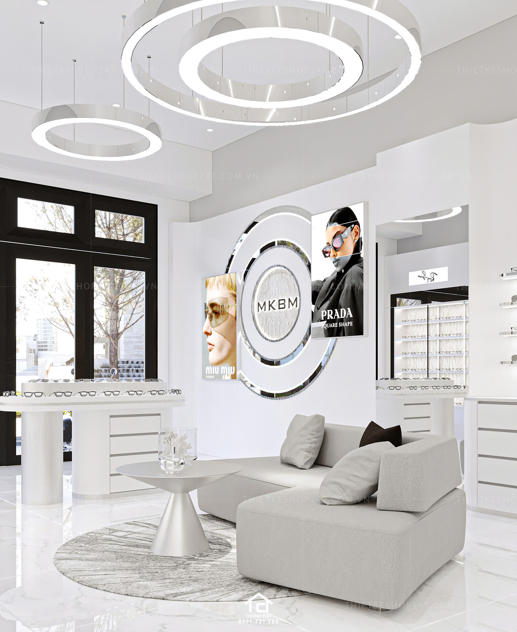 thiết kế shop mắt kính đẹp trẻ trung