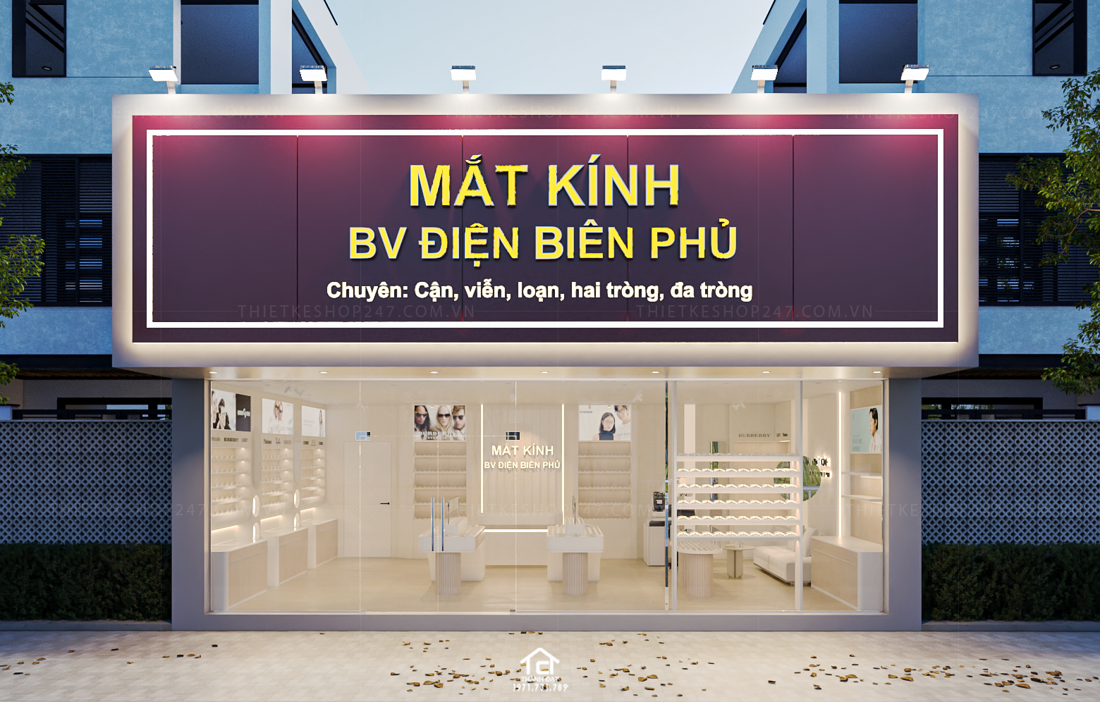 thiết kế shop mắt kính đẹp xinh