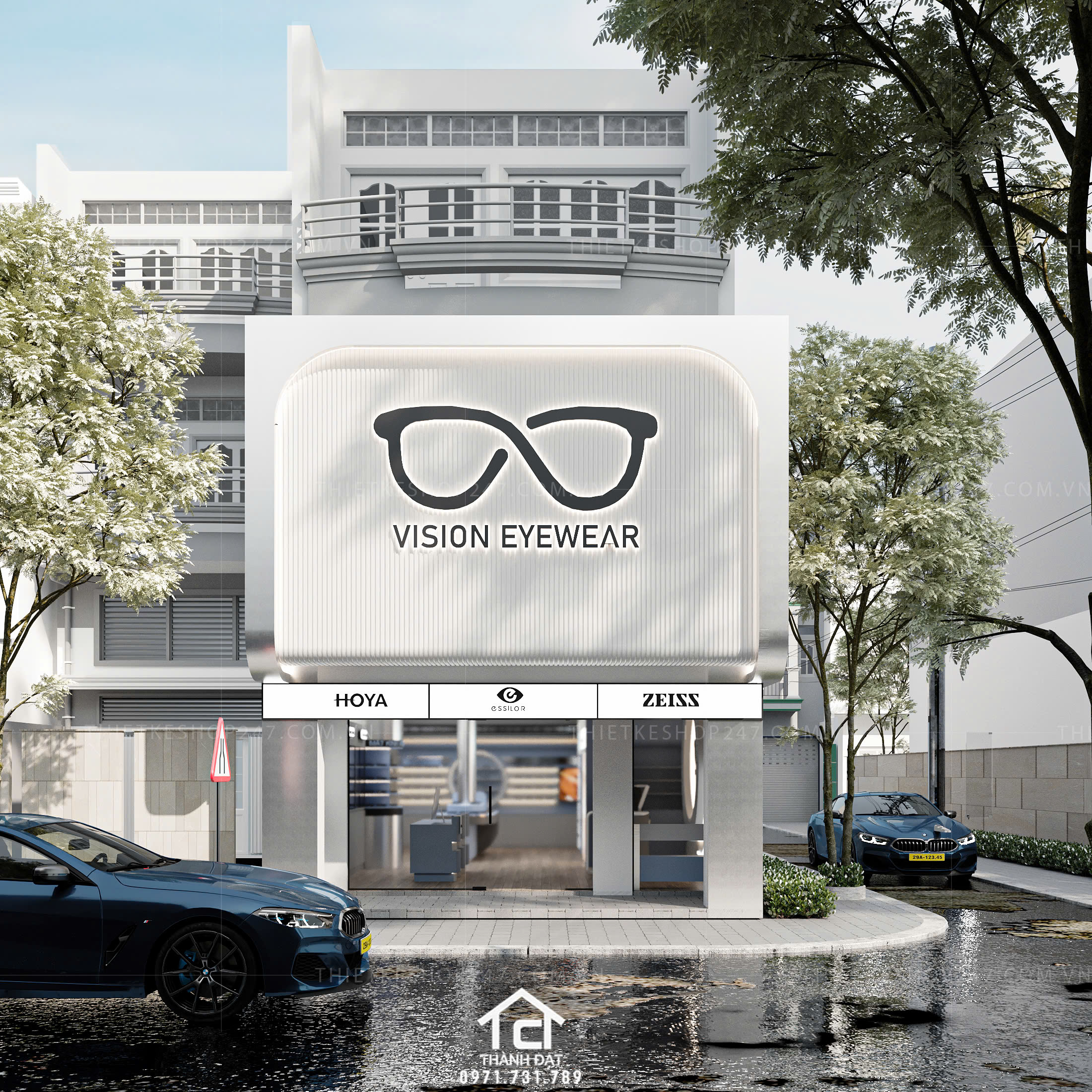 thiết kế shop mắt kính đẹp xinh