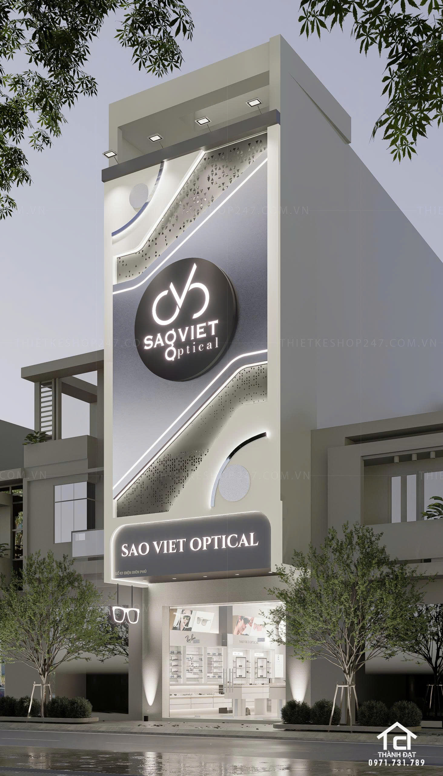 thiết kế shop mắt kính đẹp