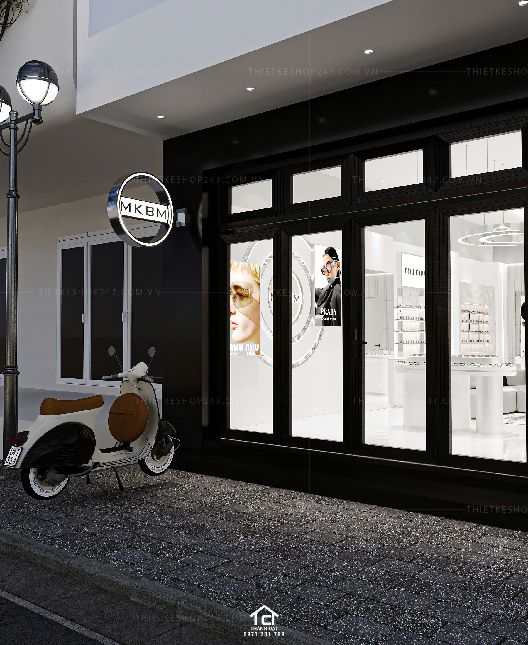 thiết kế shop mắt kính đẹp