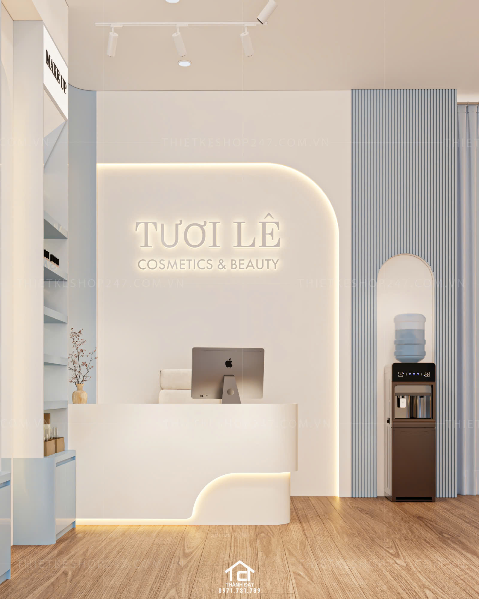 thiết kế shop mỹ phẩm đẹp năng động