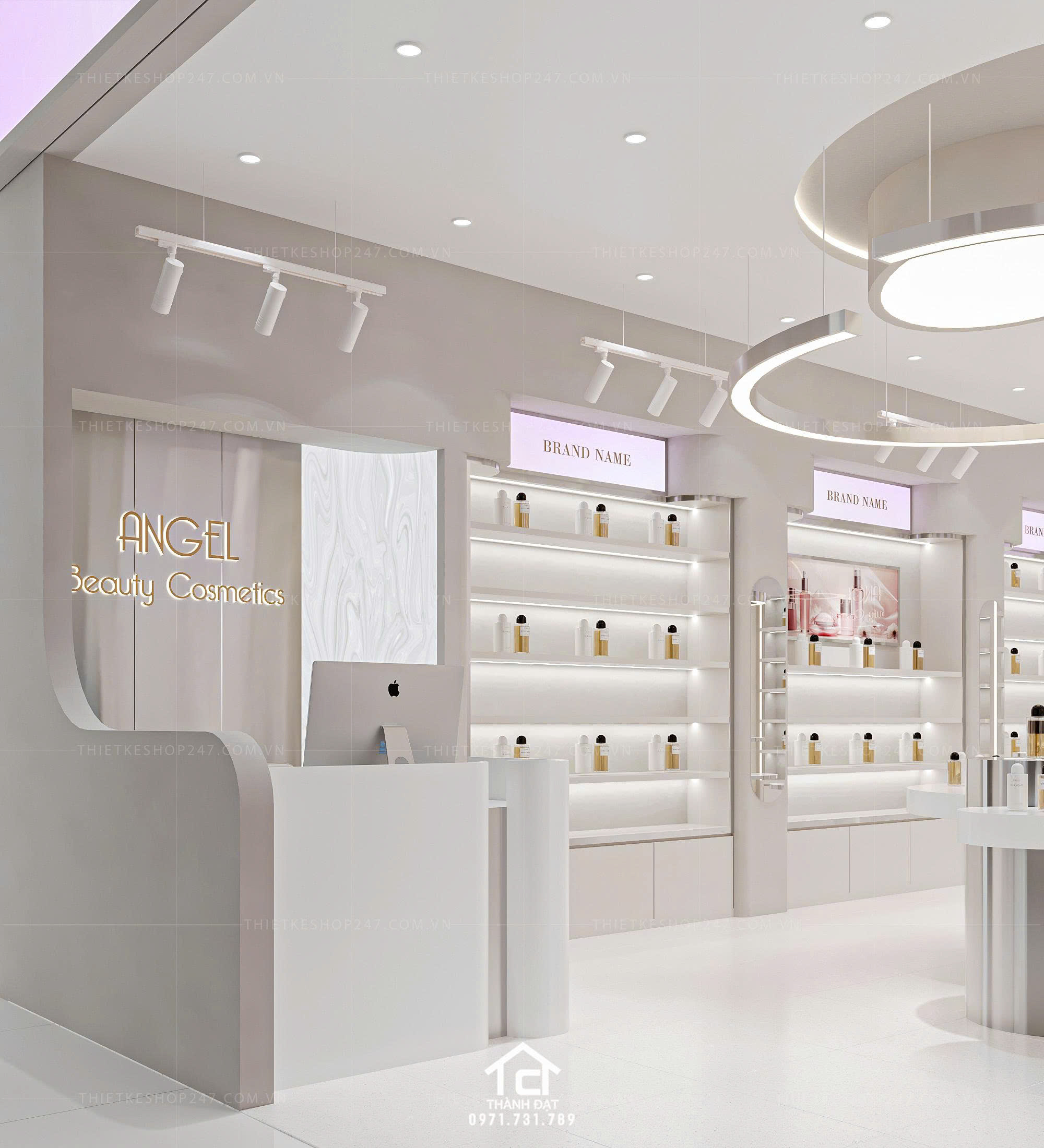 thiết kế shop mỹ phẩm đẹp sinh động