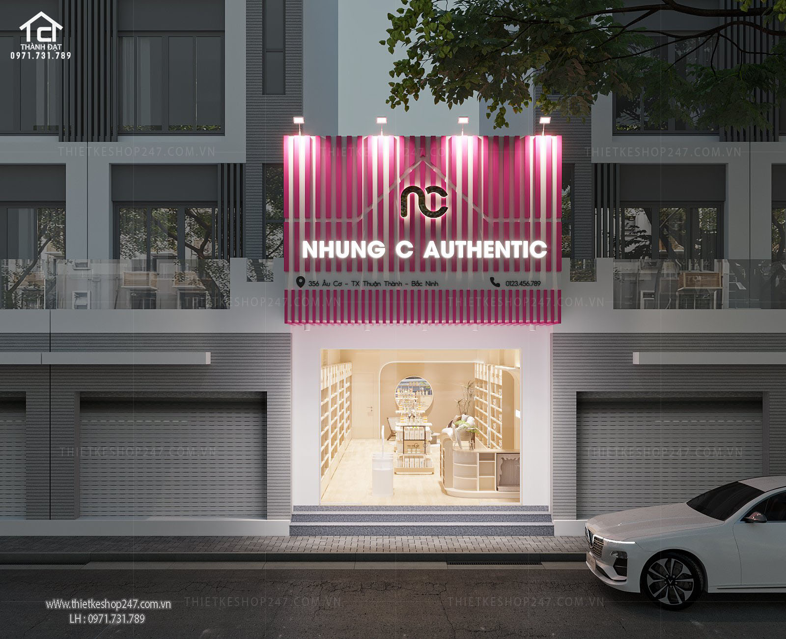Thiết kế shop mỹ phẩm đẹp nổi bật, không gian vô cùng sang trọng ...