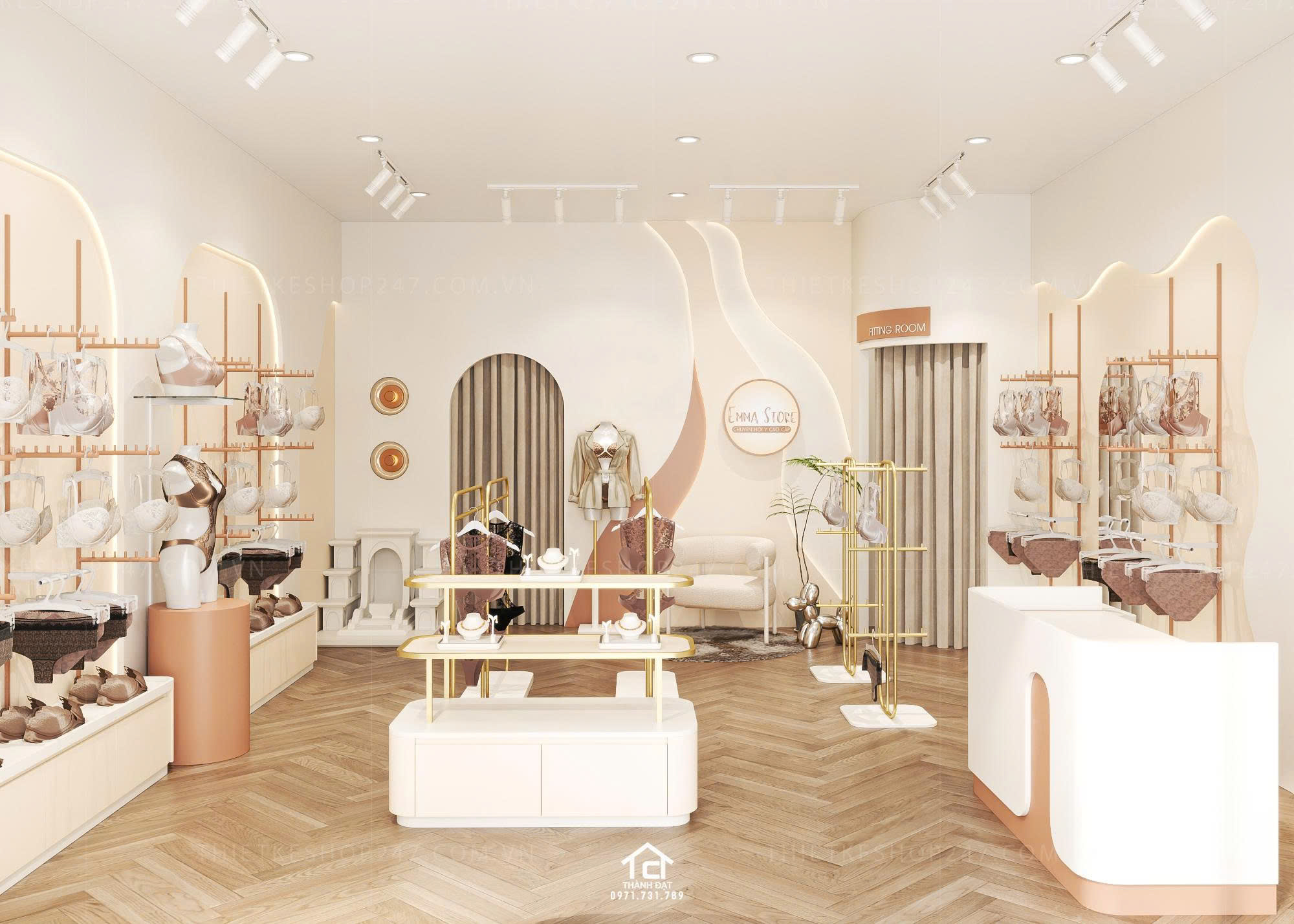 thiết kế shop nội y đẹp hiện đại
