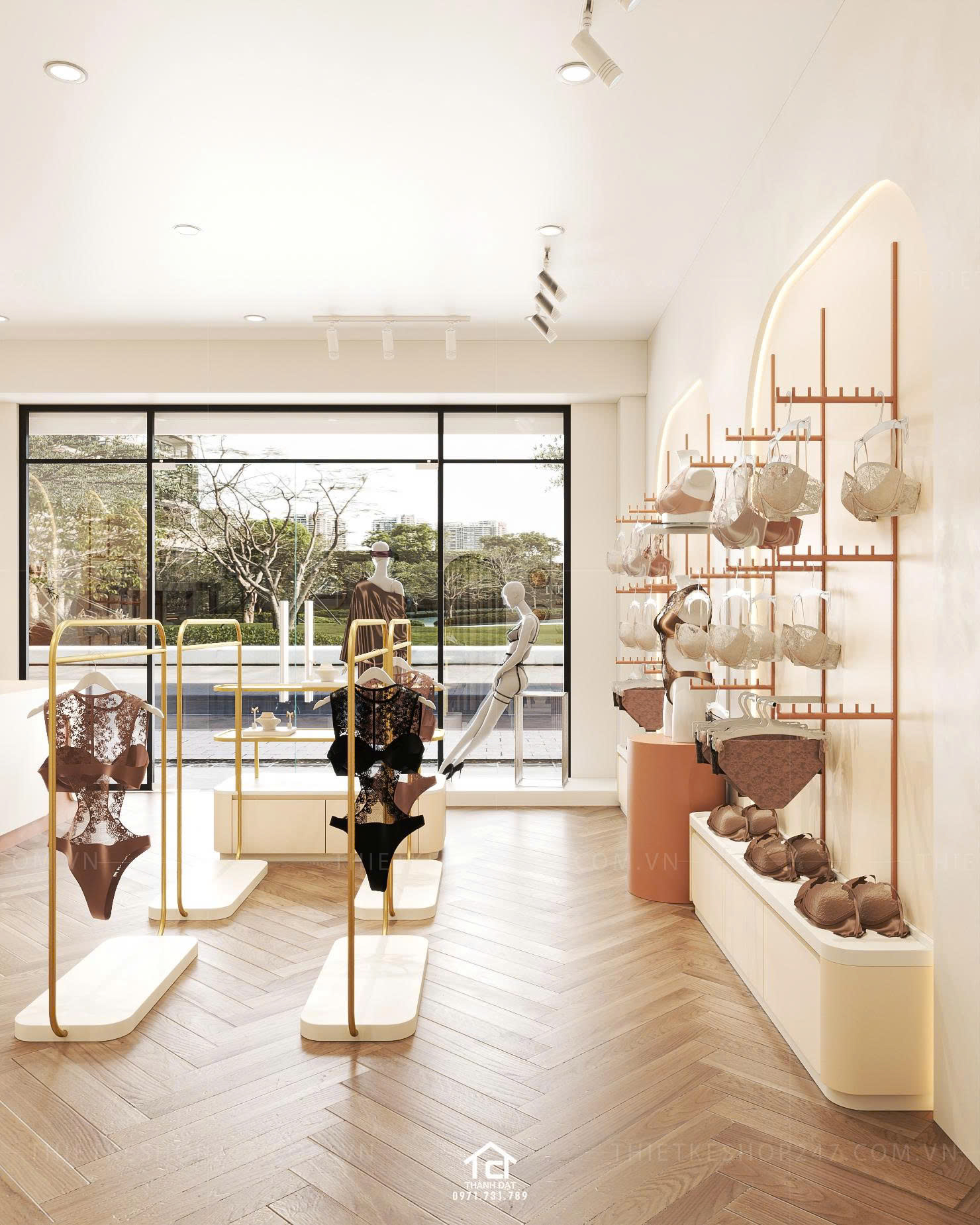 thiết kế shop nội y đẹp lung linh