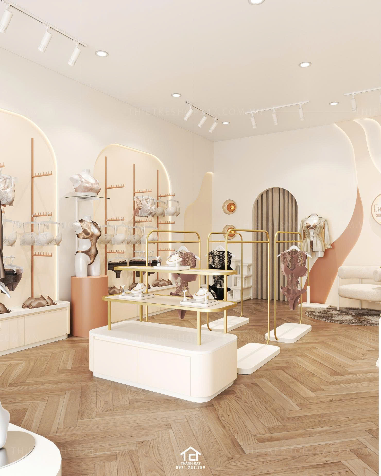 thiết kế shop nội y đẹp quyến rũ