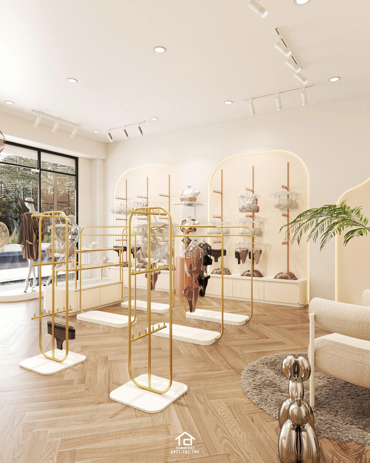 thiết kế shop nội y đẹp tinh tế