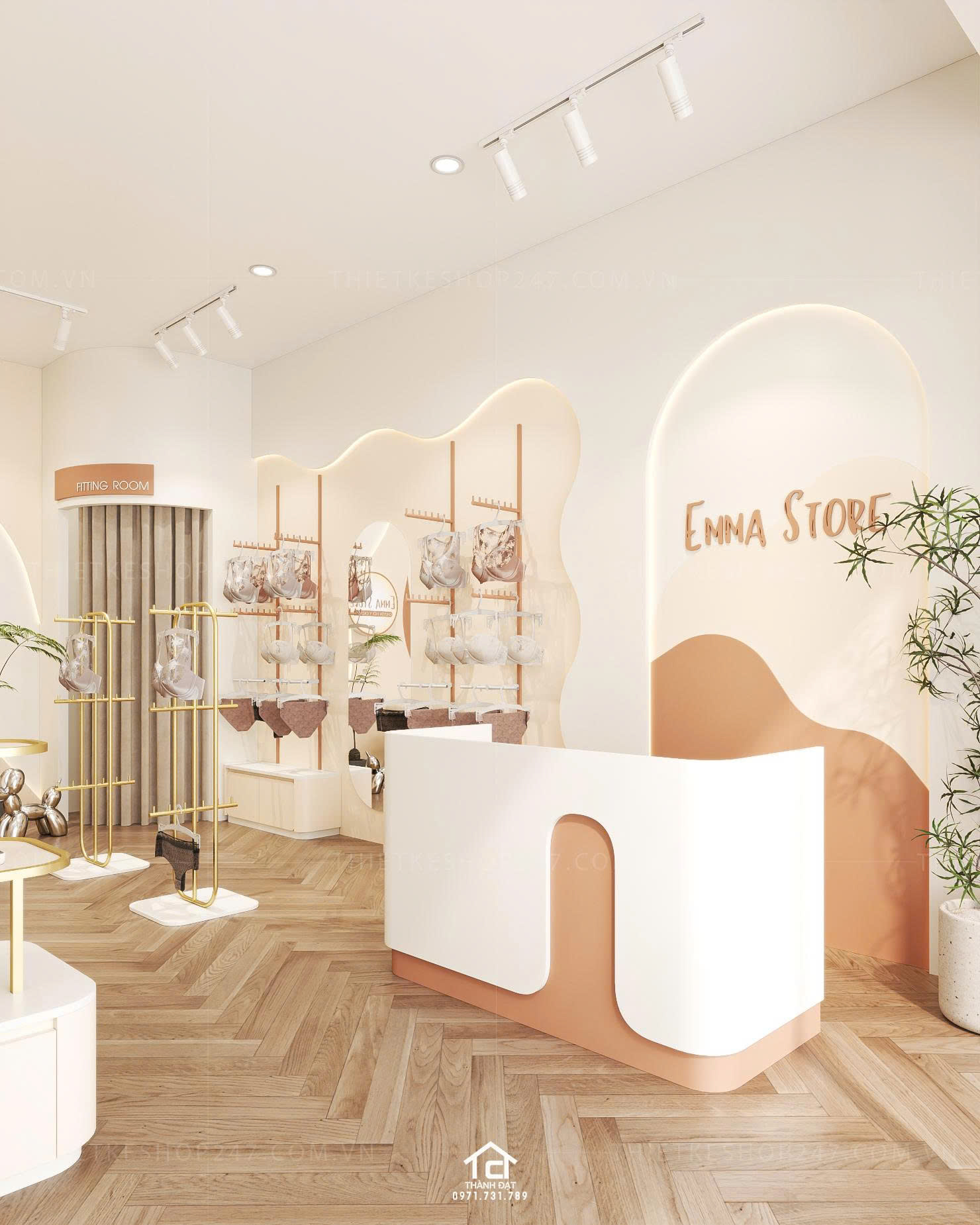 thiết kế shop nội y đẹp trẻ trung