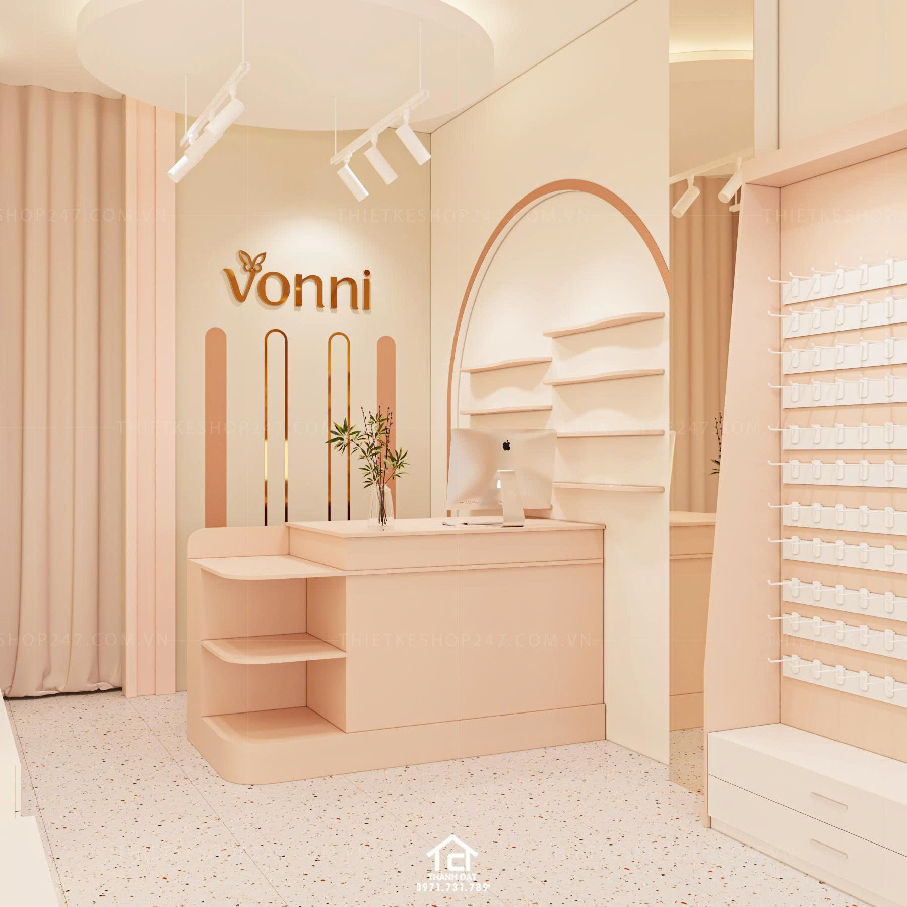 Thiết kế shop phụ kiện đẹp ấn tượng