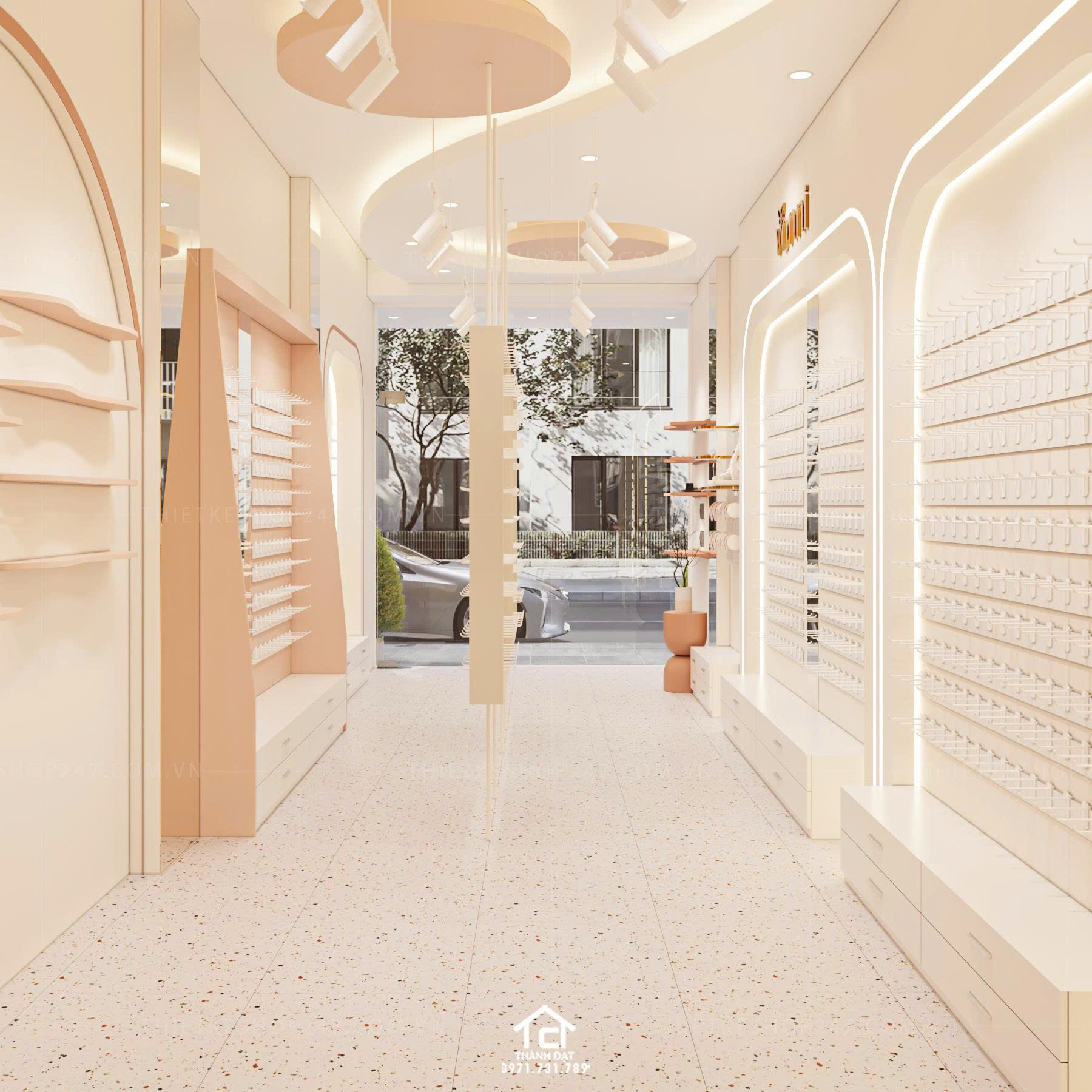 Thiết kế shop phụ kiện đẹp bắt mắt