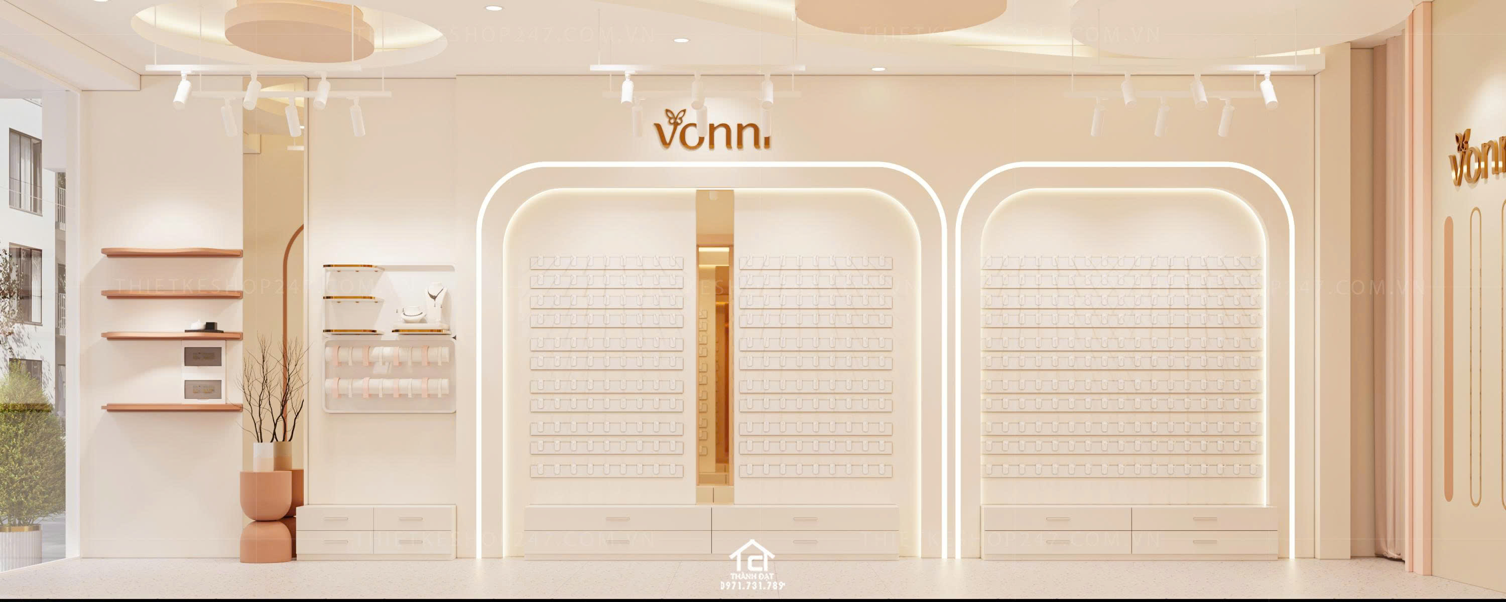 Thiết kế shop phụ kiện đẹp lôi cuốn