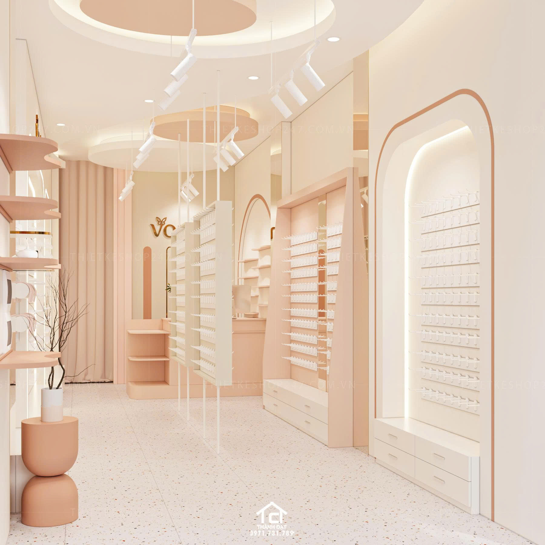 Thiết kế shop phụ kiện đẹp lung linh