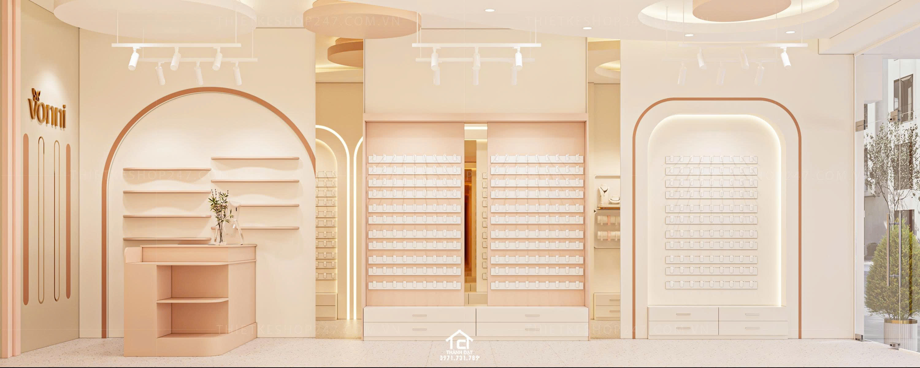 Thiết kế shop phụ kiện đẹp thu hút