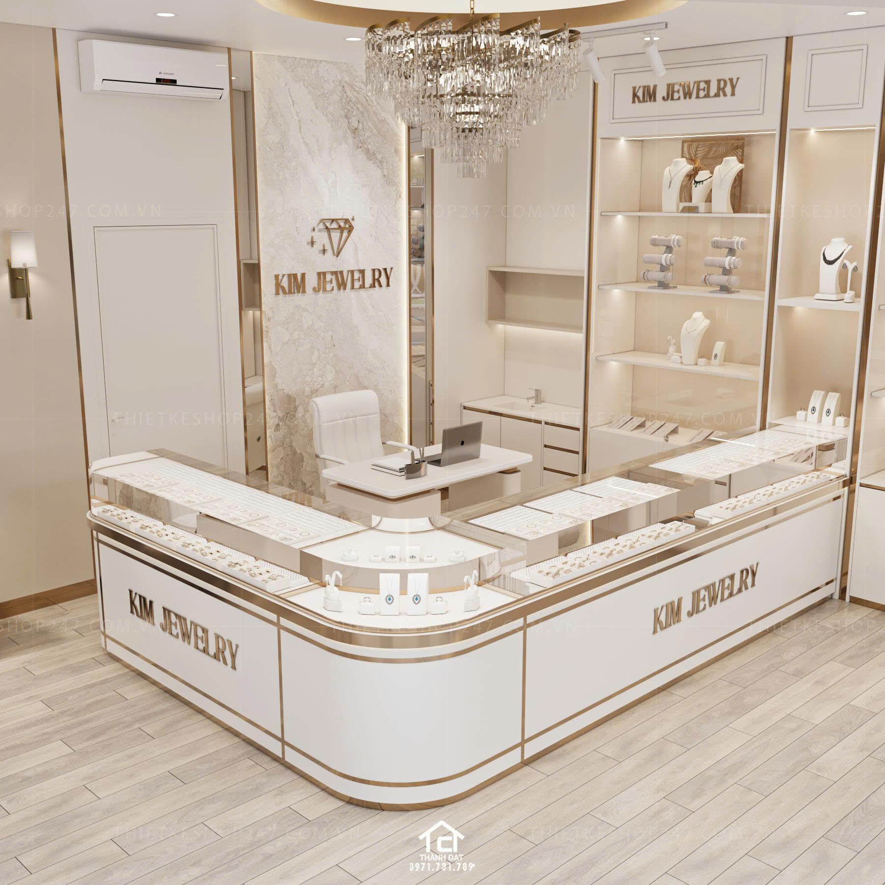 Thiết kế shop phụ kiện trang sức đẹp ấn tượng