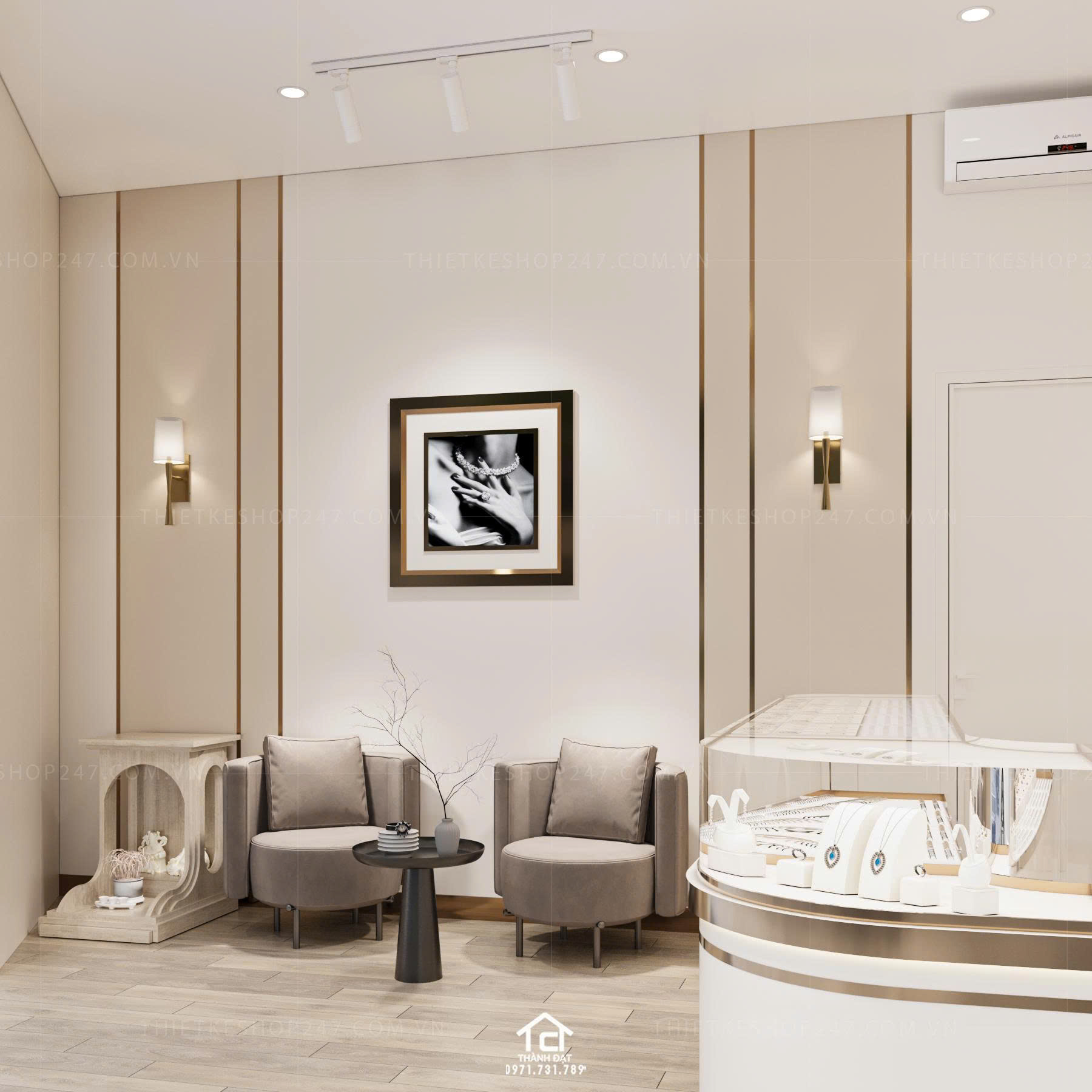 Thiết kế shop phụ kiện trang sức đẹp bắt mắt