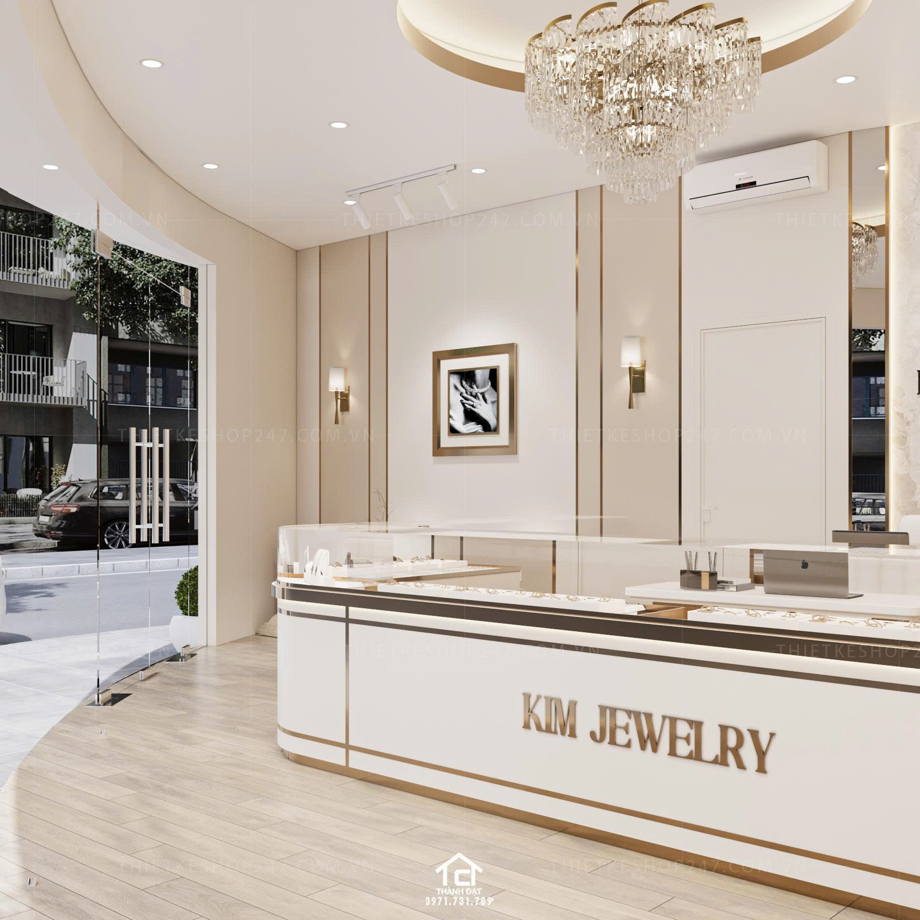 Thiết kế shop phụ kiện trang sức đẹp tinh tế