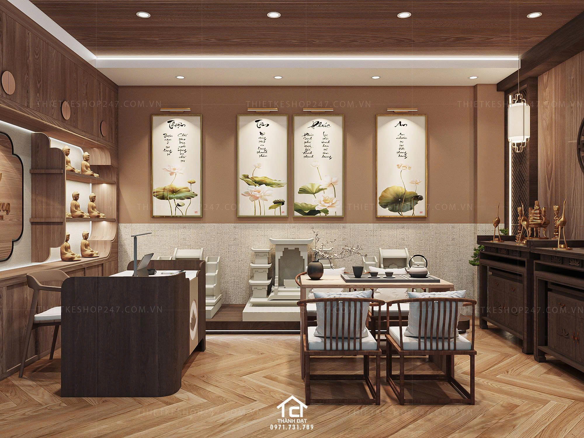 Thiết kế shop phong thủy đẹp bắt mắt