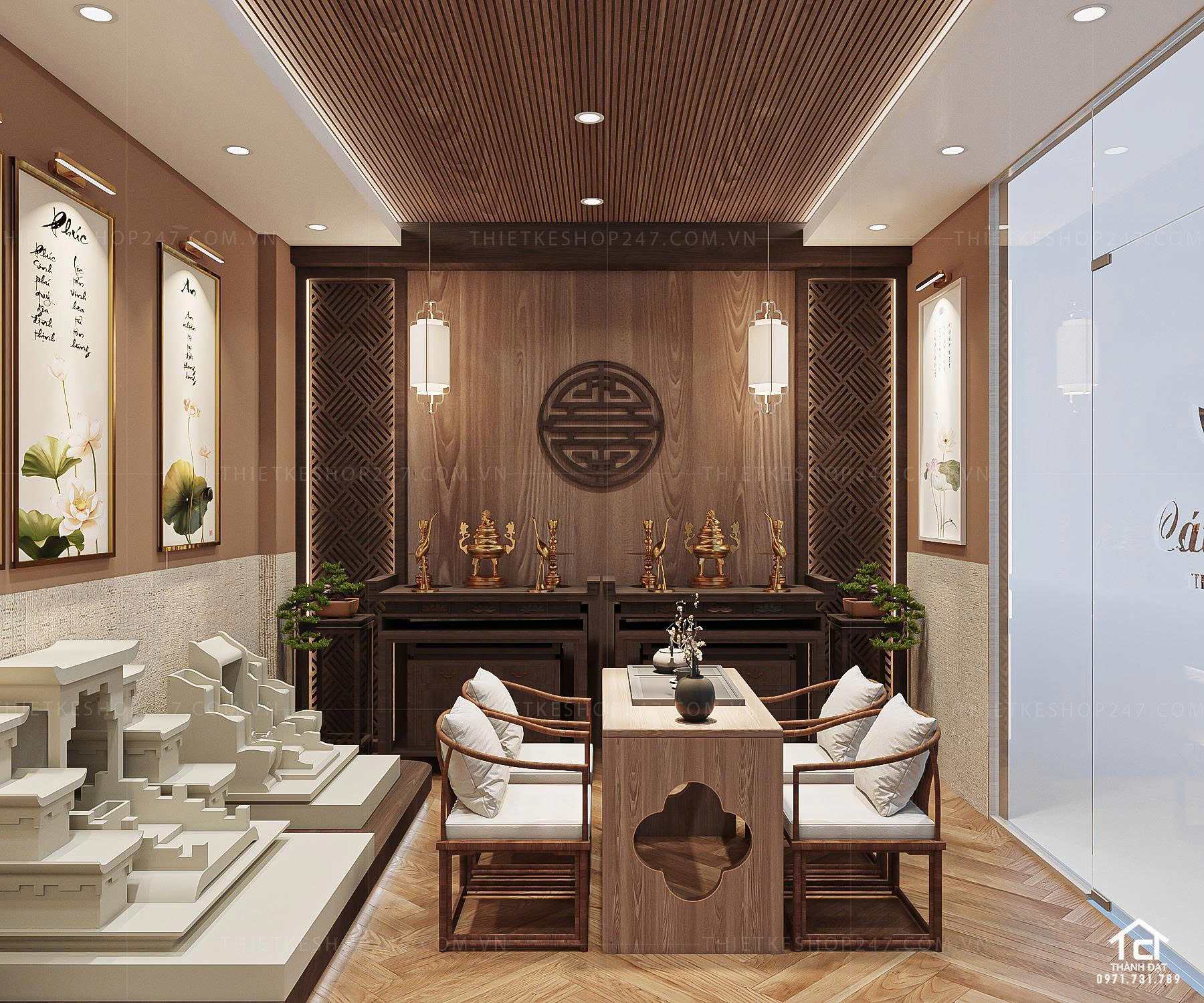 Thiết kế shop phong thủy đẹp hiện đại