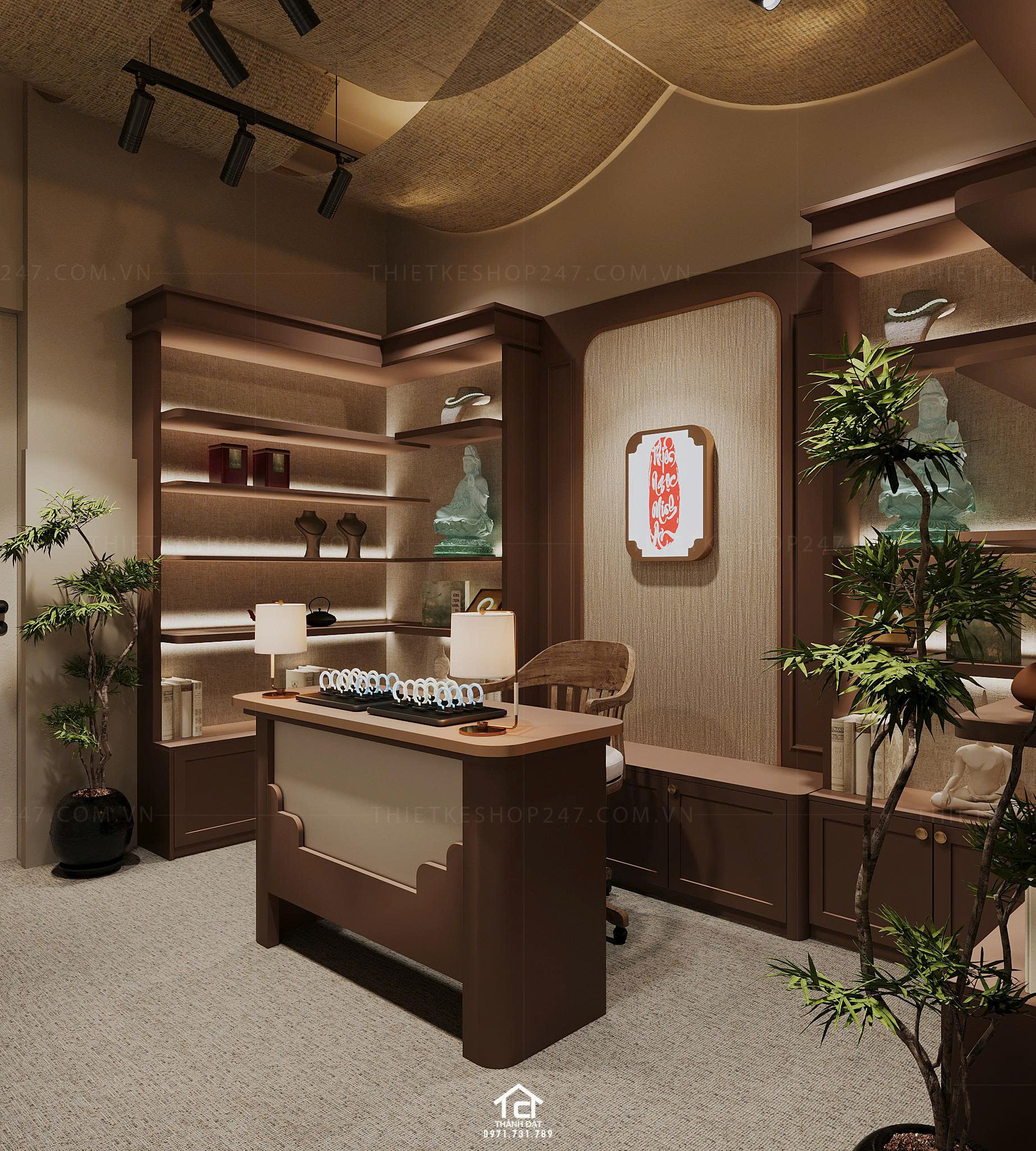 thiết kế shop phong thủy đẹp lôi cuốn