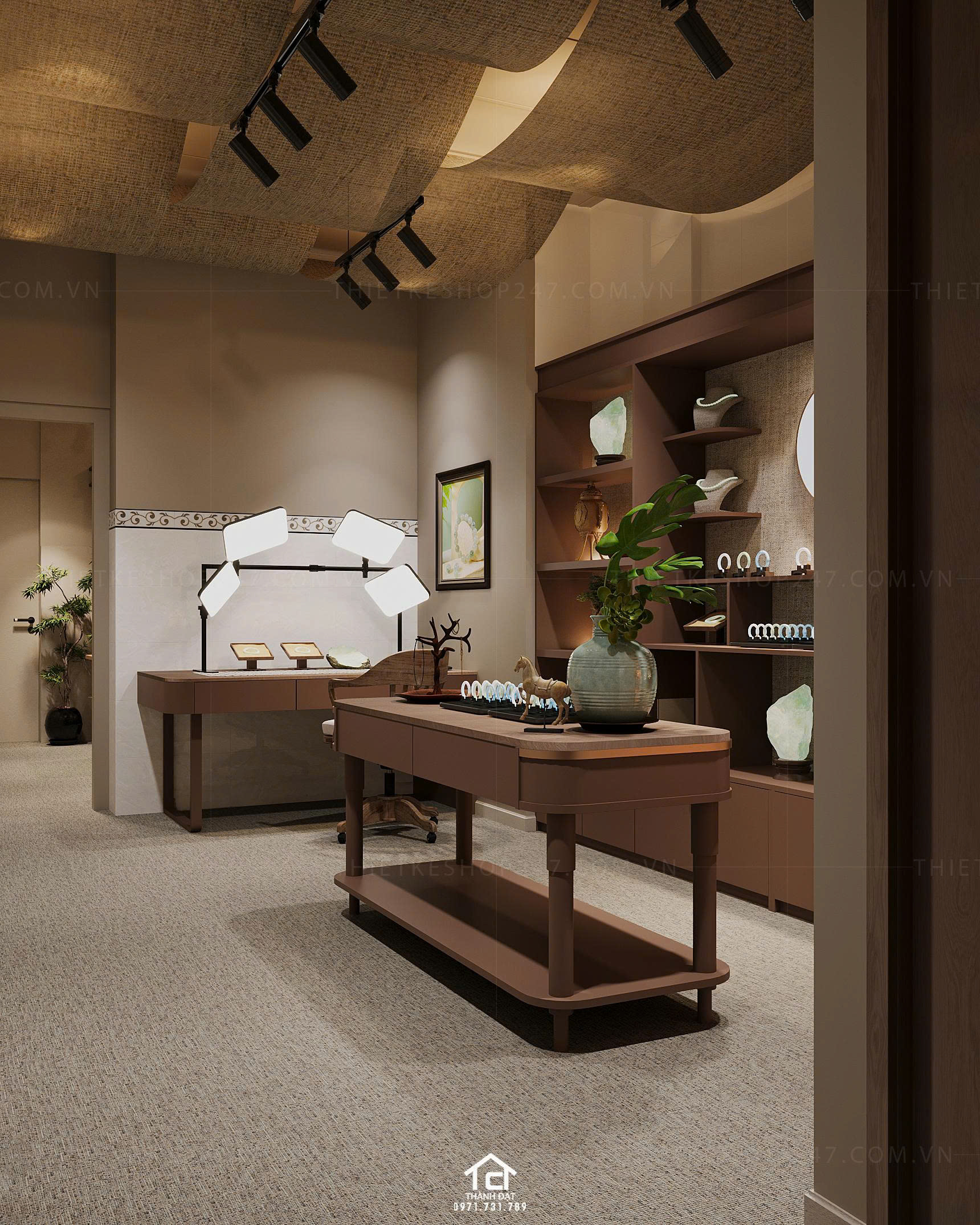 thiết kế shop phong thủy đẹp nổi bật