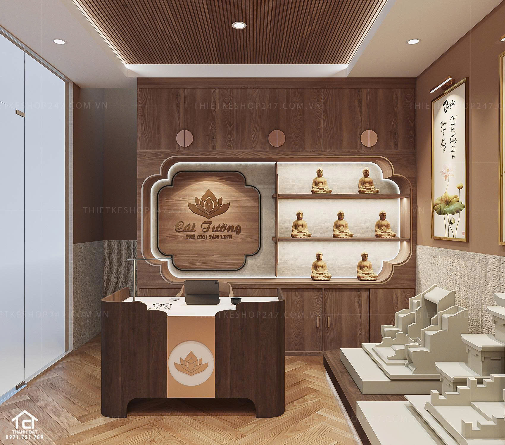 Thiết kế shop phong thủy đẹp nổi bật