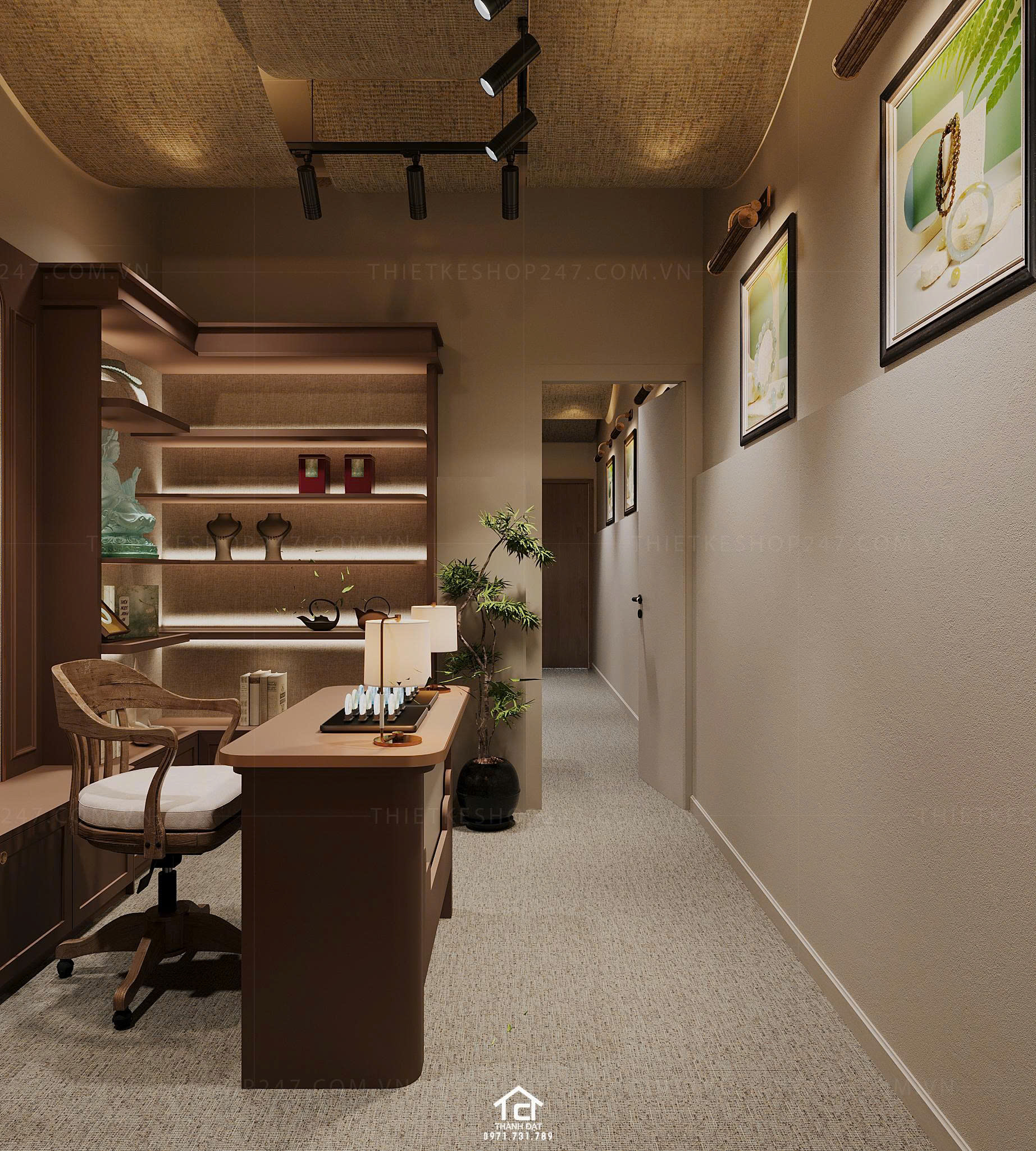 thiết kế shop phong thủy đẹp sang chảnh